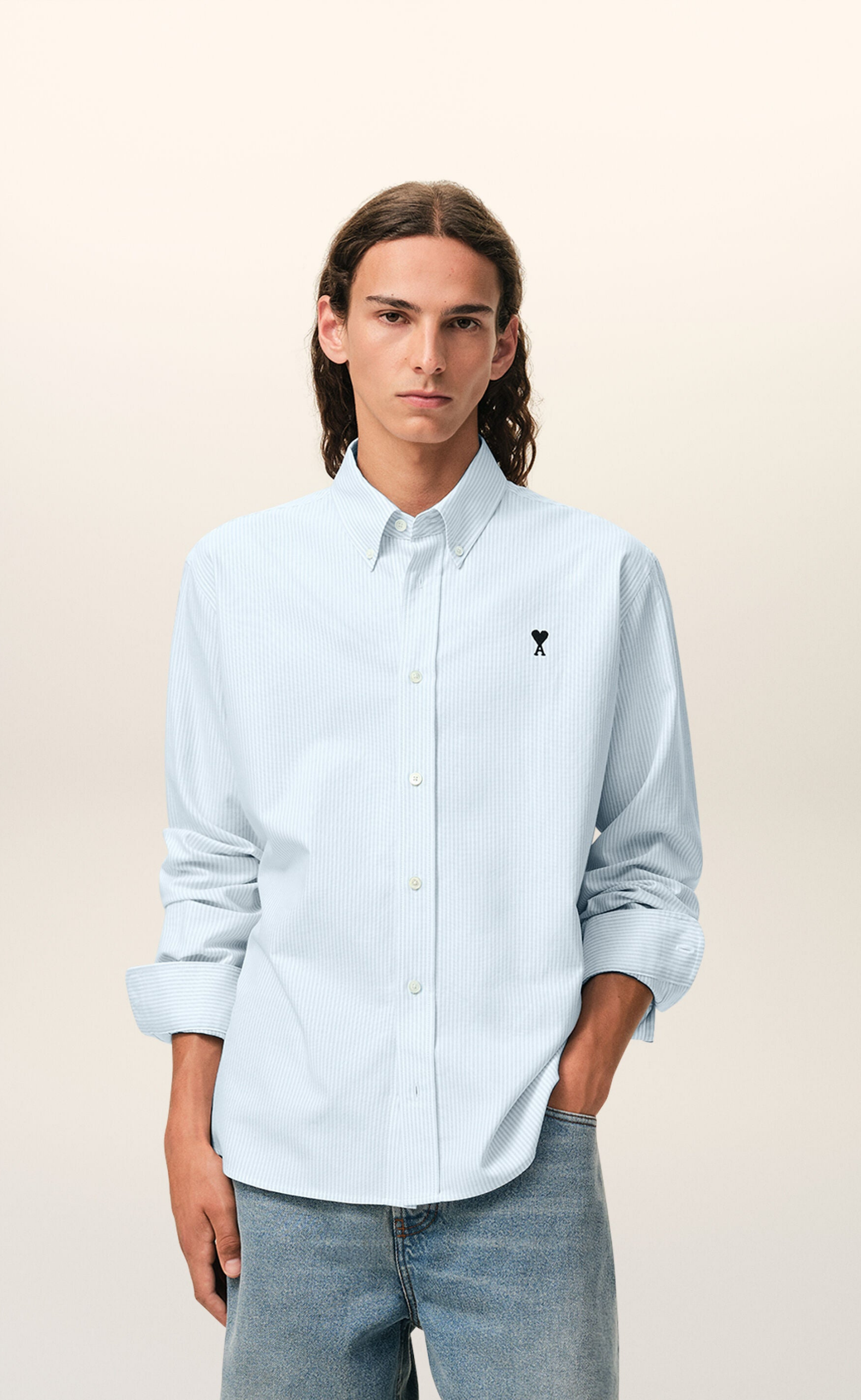 AMI DE COEUR OXFORD STRIPED LIGHT BLUE SHIRT