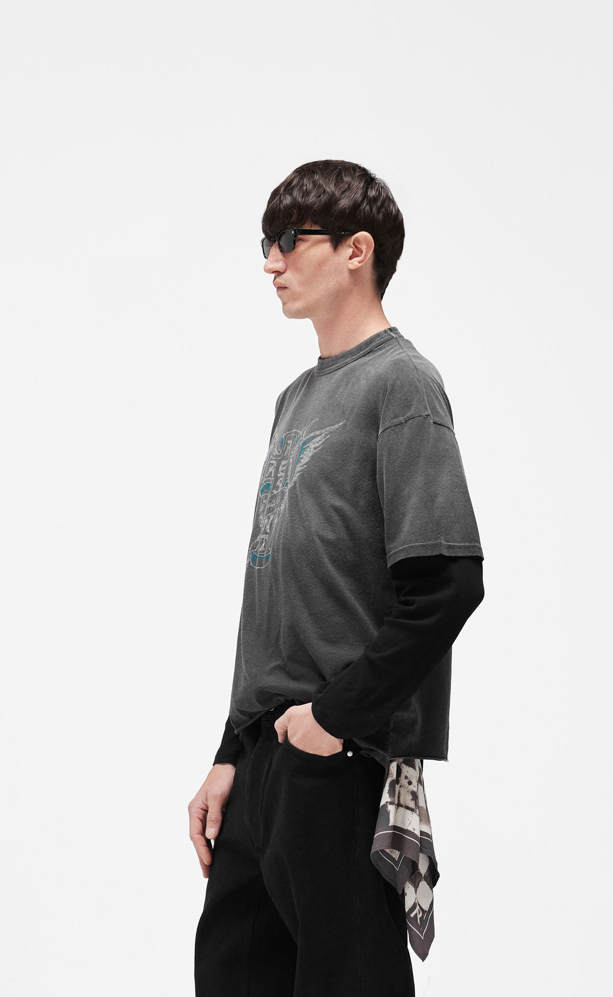 WESTSIDE STAINED BLACK T-SHIRT