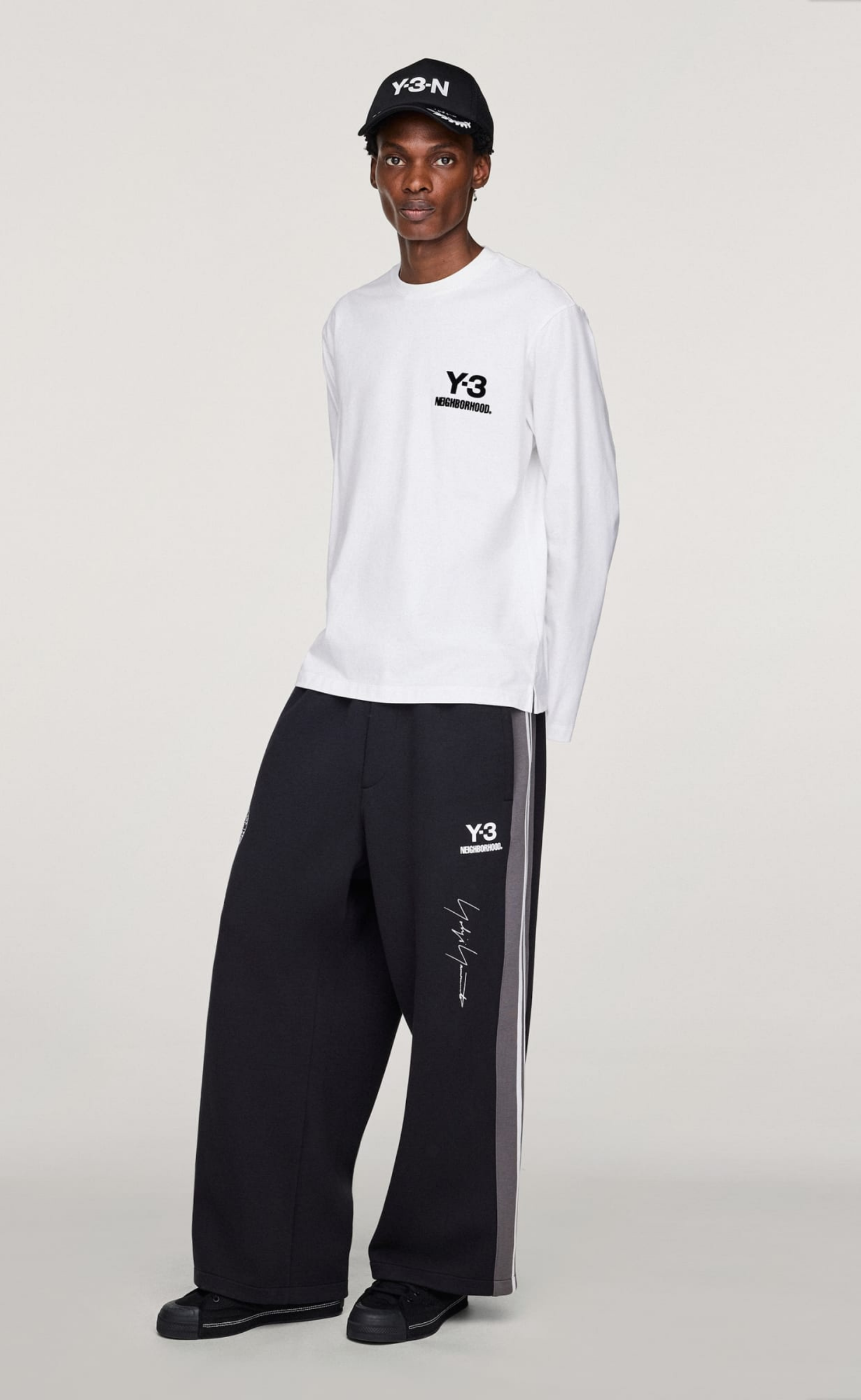 Y-3 NBHD LOGO WHITE LONGSLEEVE