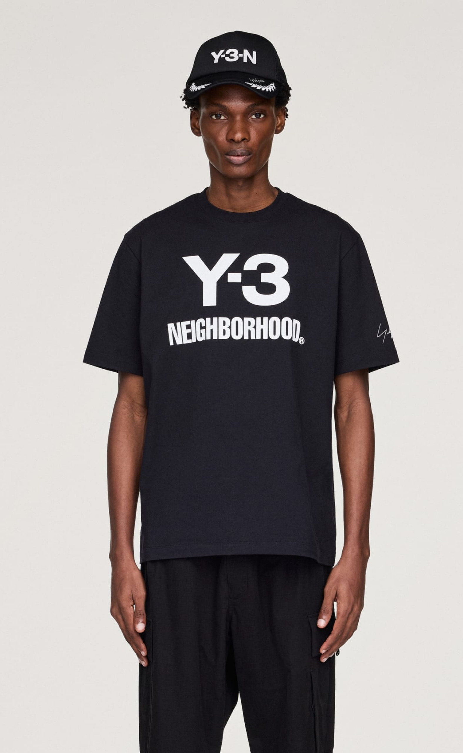 Y-3 NBHD LOGO BLACK T-SHIRT