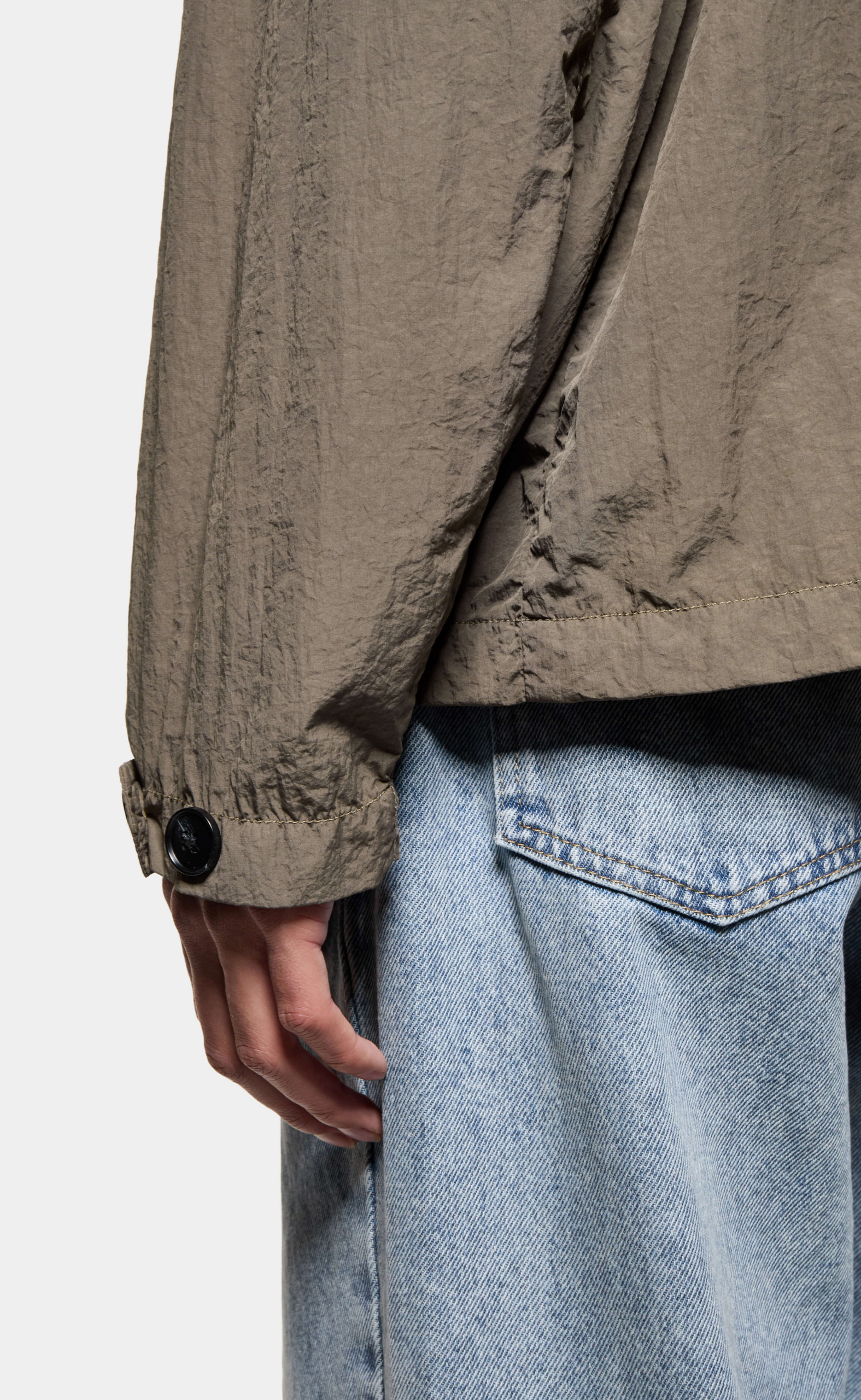 GARMENT DYE BOX OVERSHIRT DEEP KHAKI JACKET
