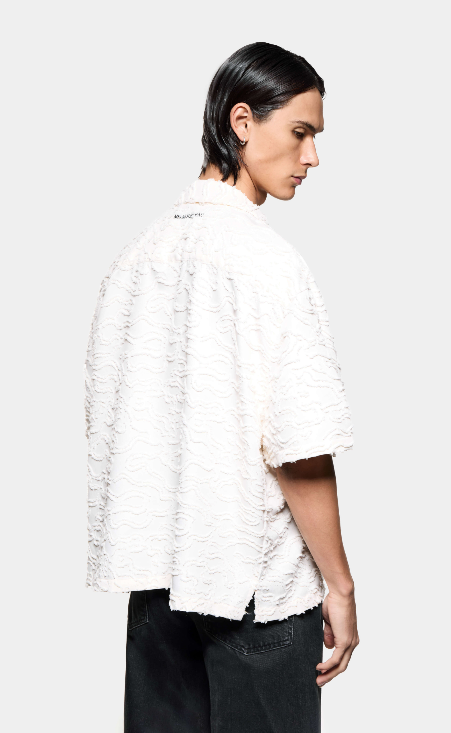 JACQUARD FRINGE VACATION BONE SHIRT