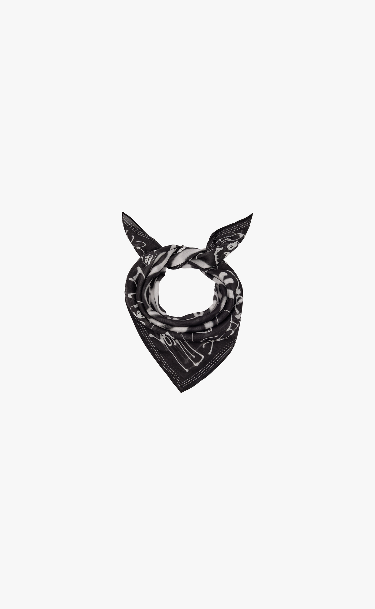 Y-3 CHITO GRAPHIC SCARF S BLACK BANDANA