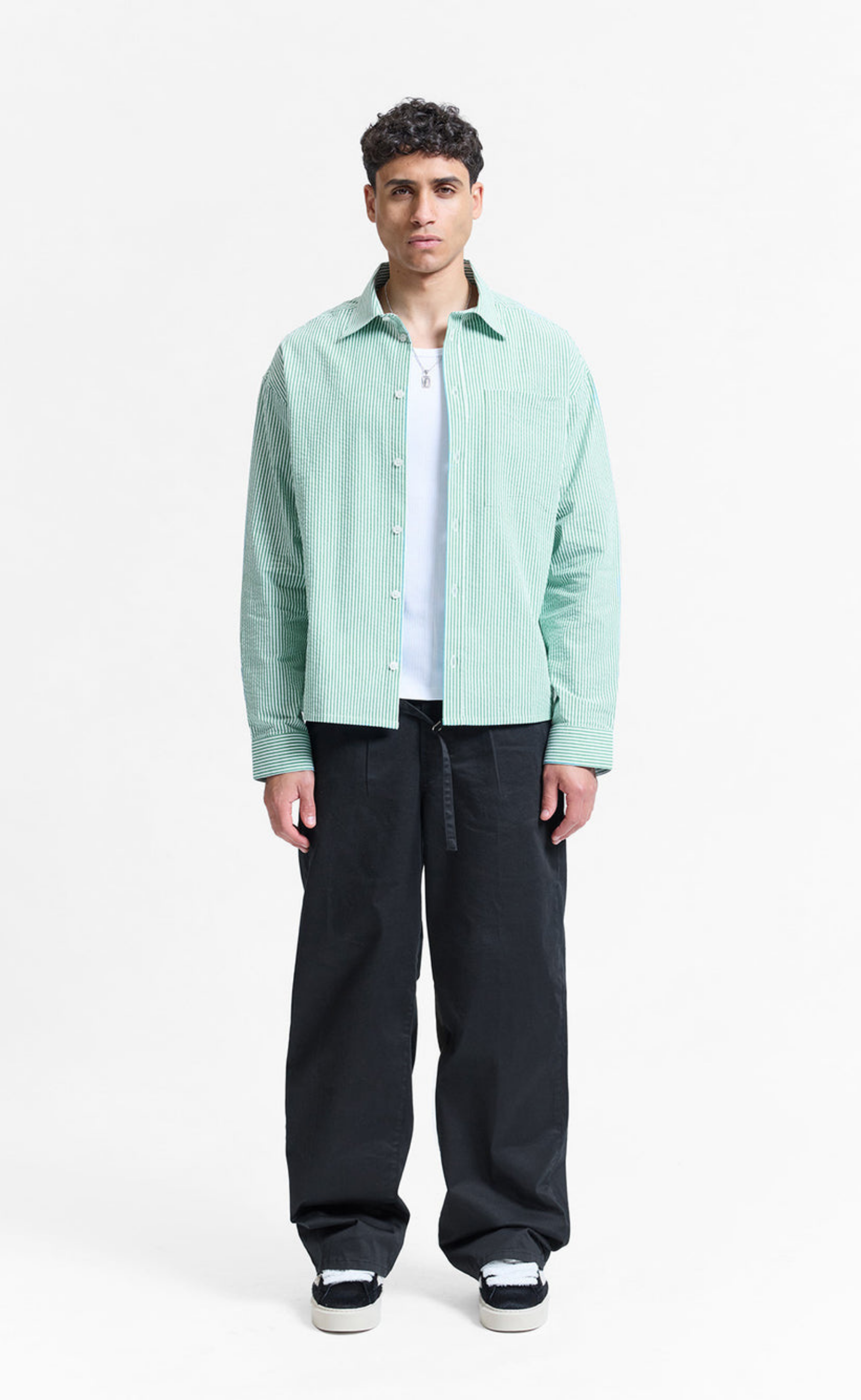 SIGNE GREEN STRIPED SHIRT