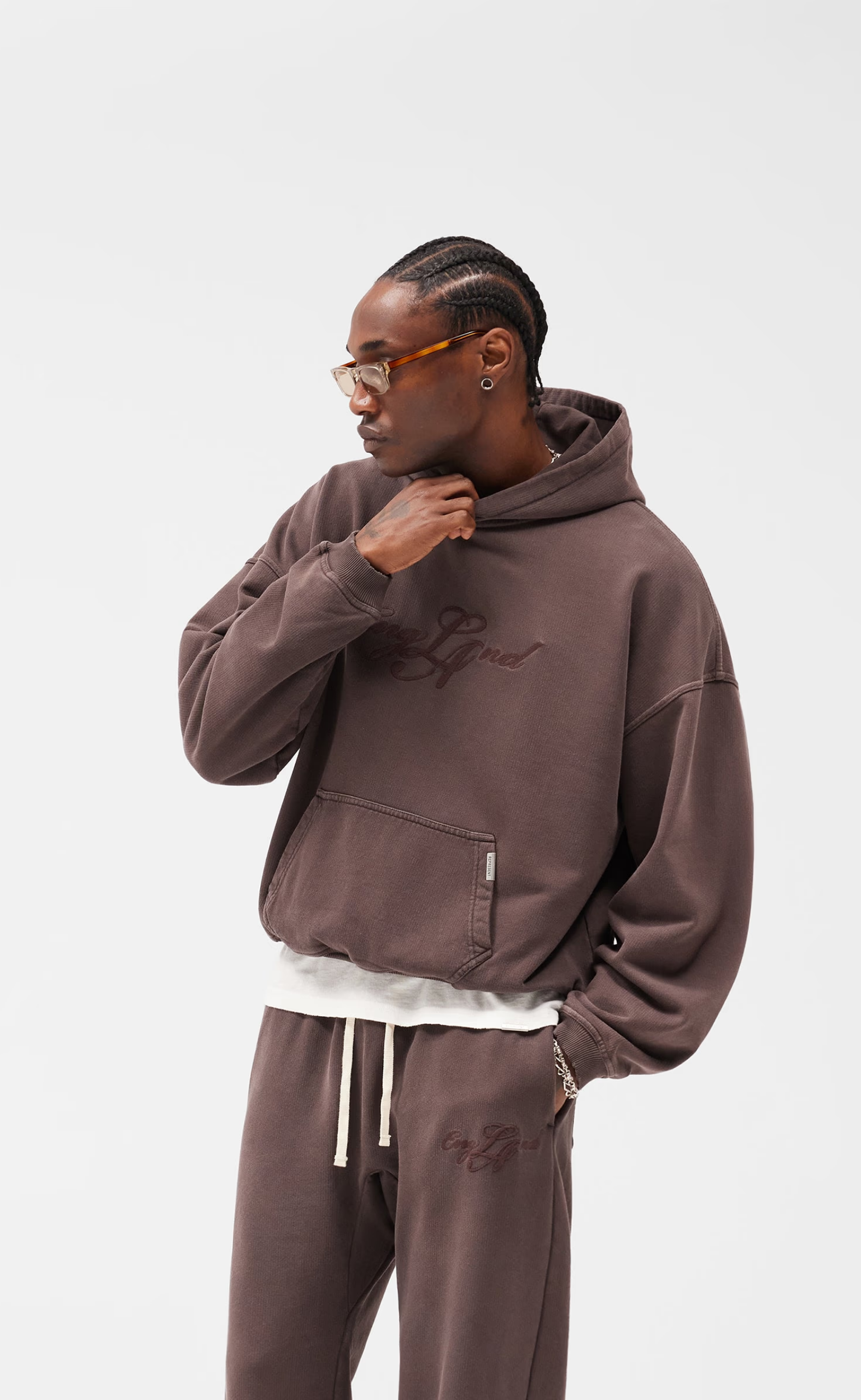 ENGLAND WASHED BROWN HOODIE