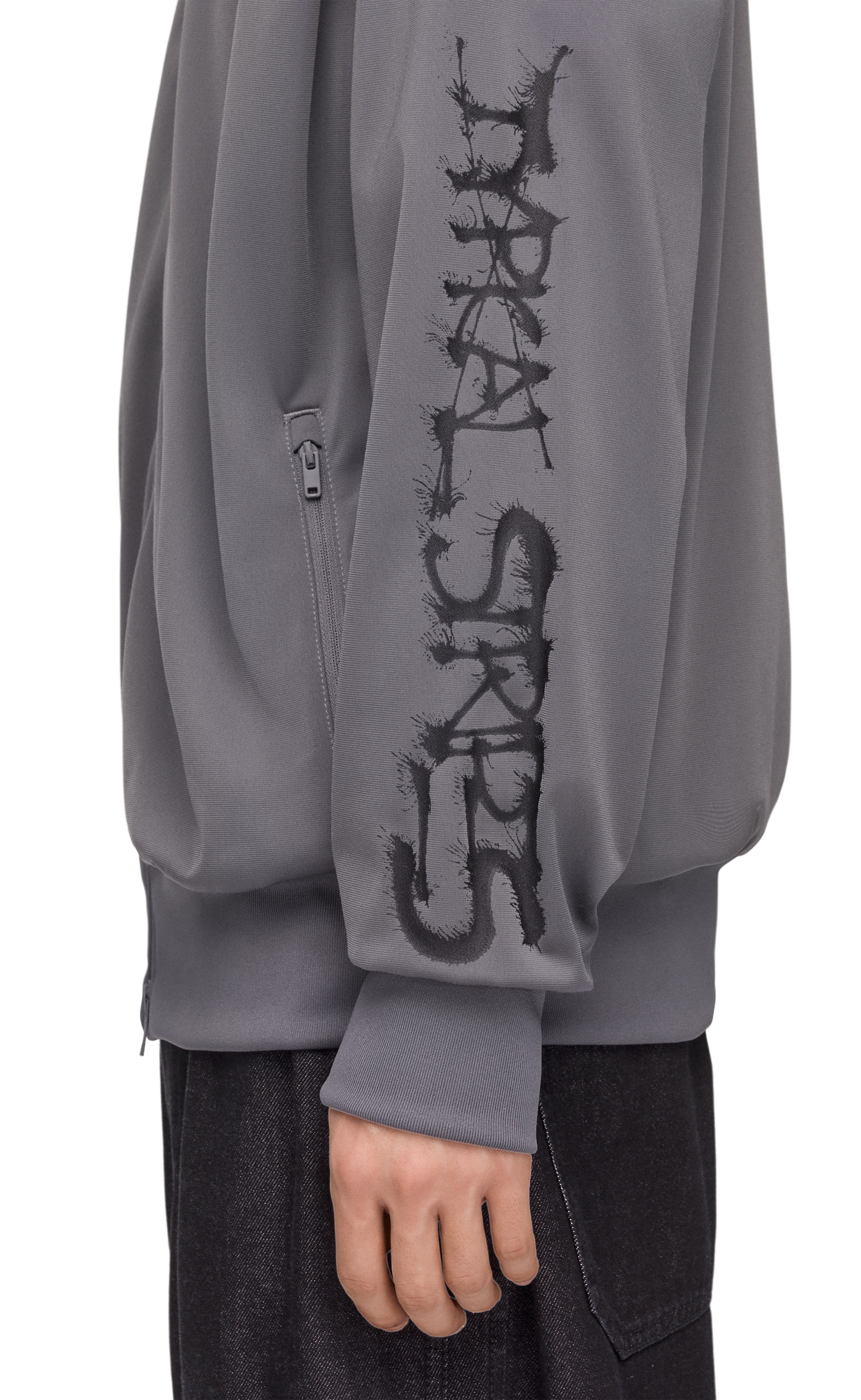 Y-3 CHITO GRAPHIC TRACK TOP GREY HOODIE