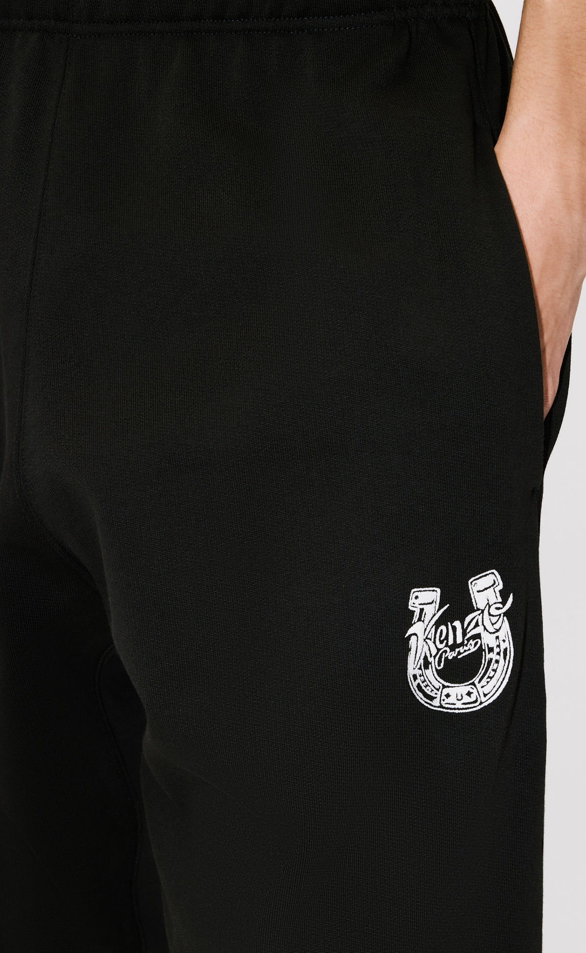 KENZO LUCKY HORSES STRAIGHT JOG BLACK SWEATPANTS