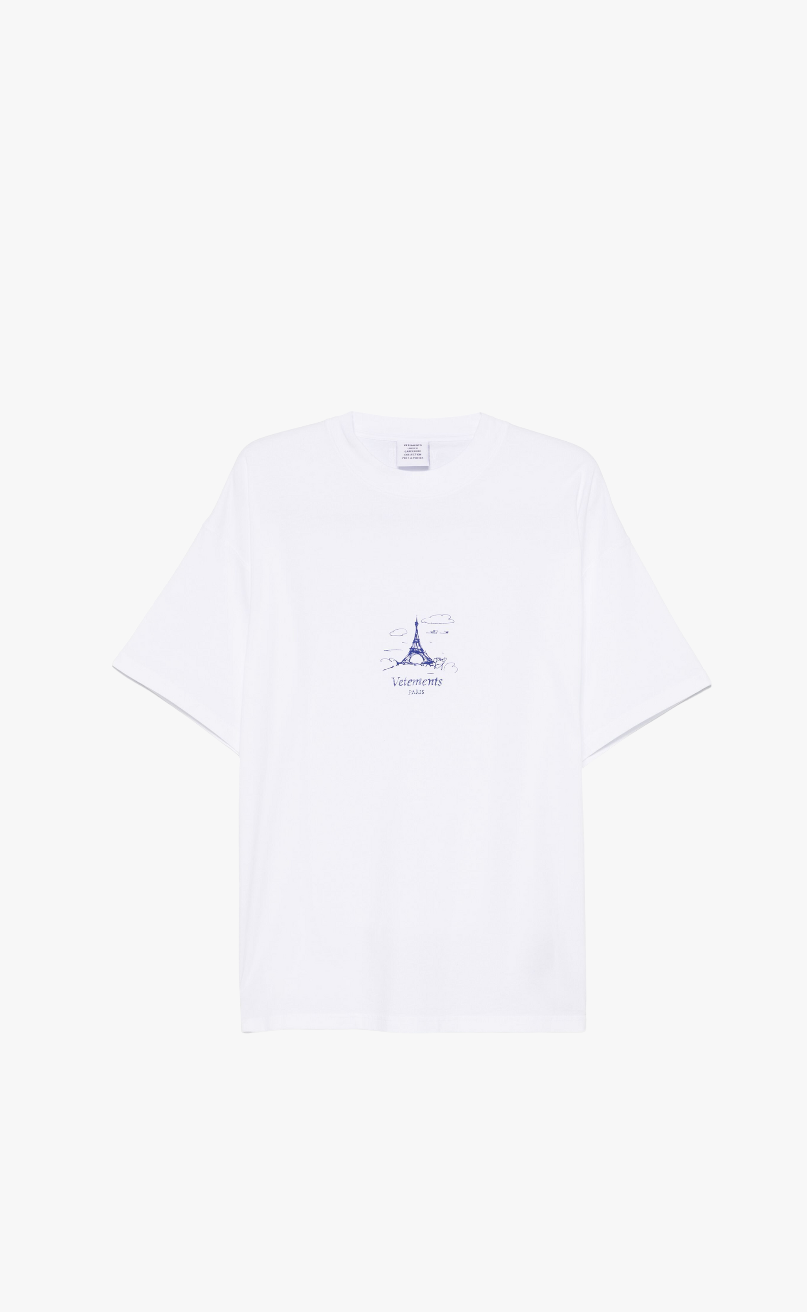 SCRIBBLED PARIS REGULAR WHITE T-SHIRT