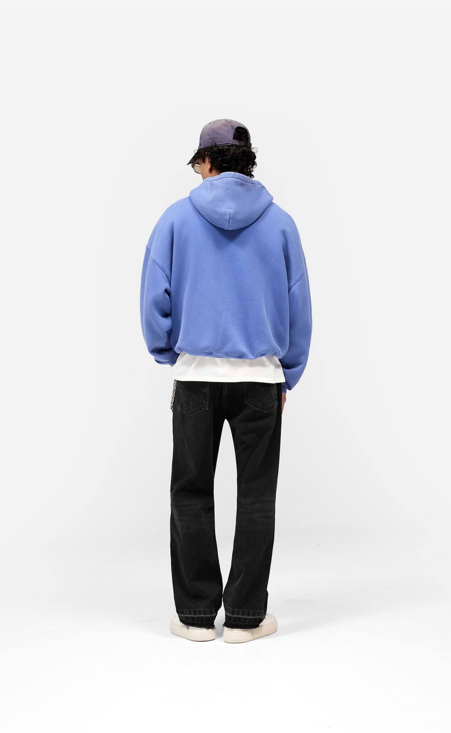 PEGASUS ZIP THROUGH INDIGO HOODIE