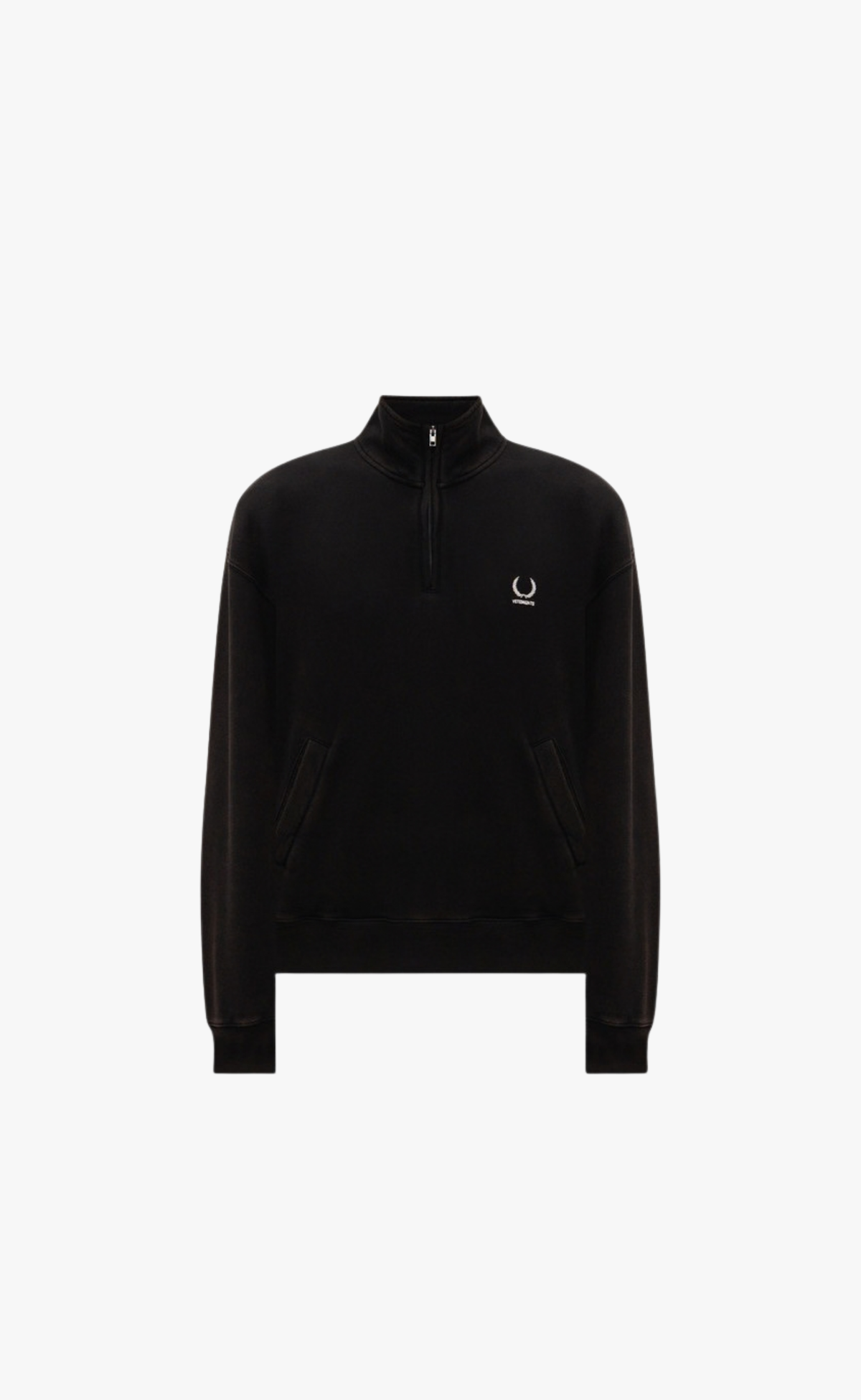 LOGO EMBROIDERED VINTAGE BLACK QUARTER ZIP