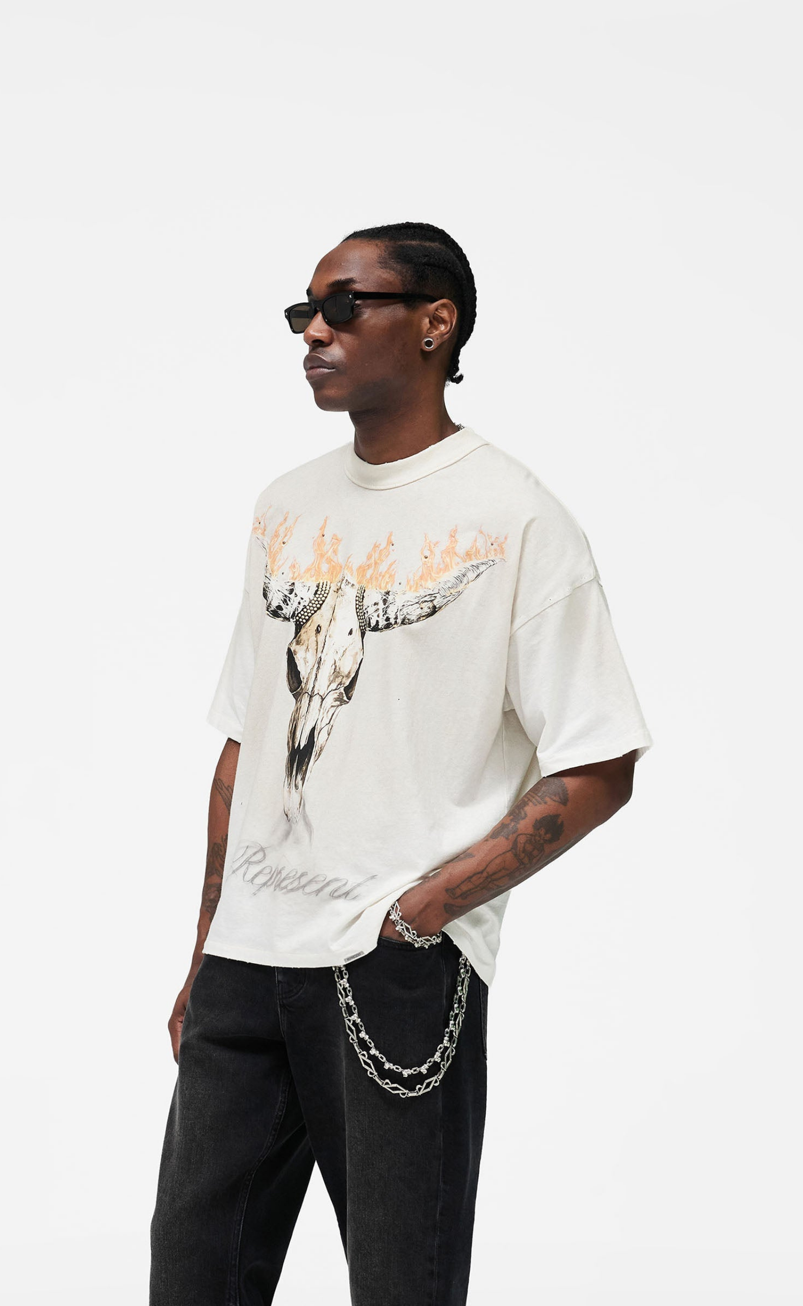 BRITISH COWBOYS WASHED ECRU T-SHIRT