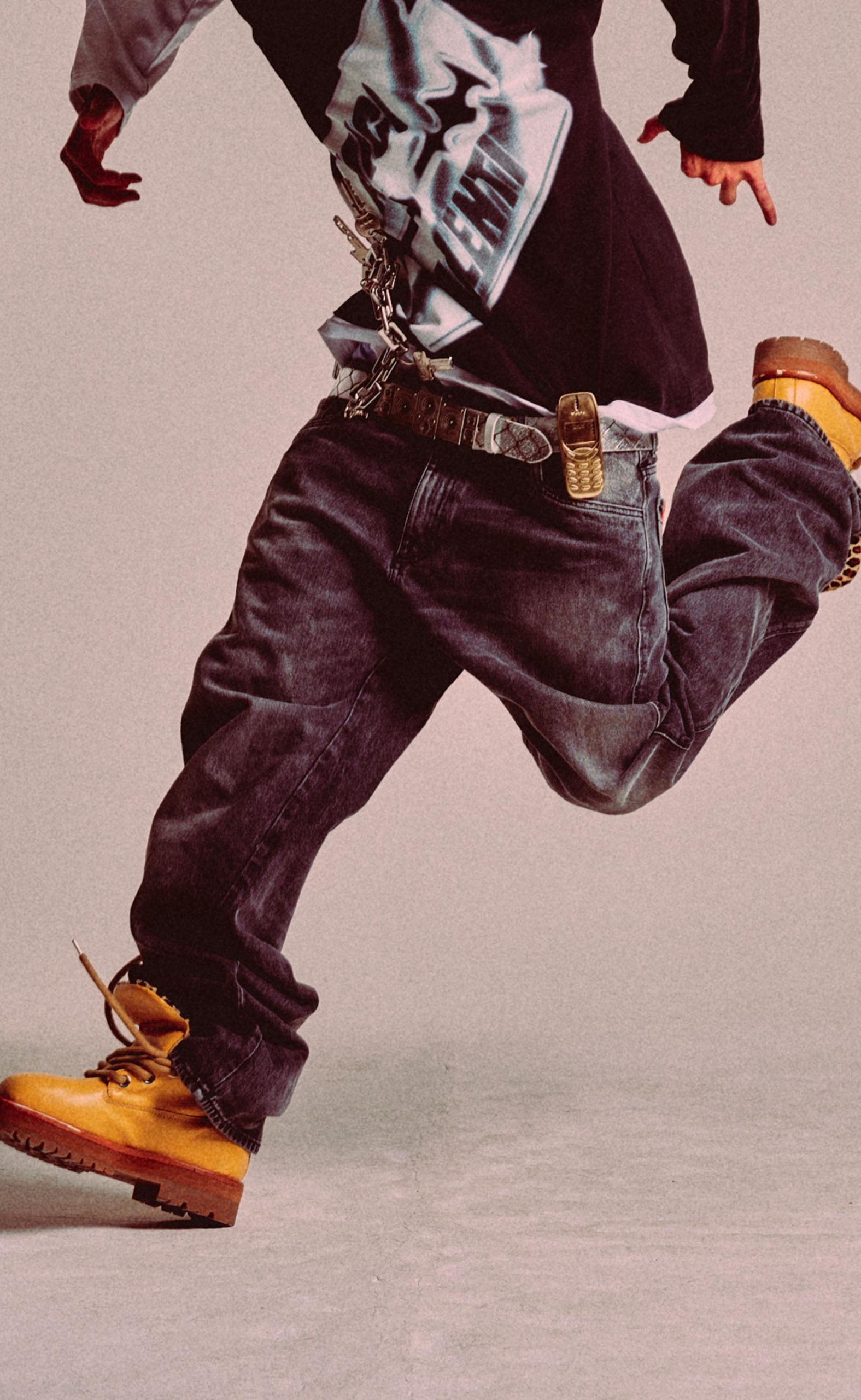 RICH KID WASHED BLACK JEANS
