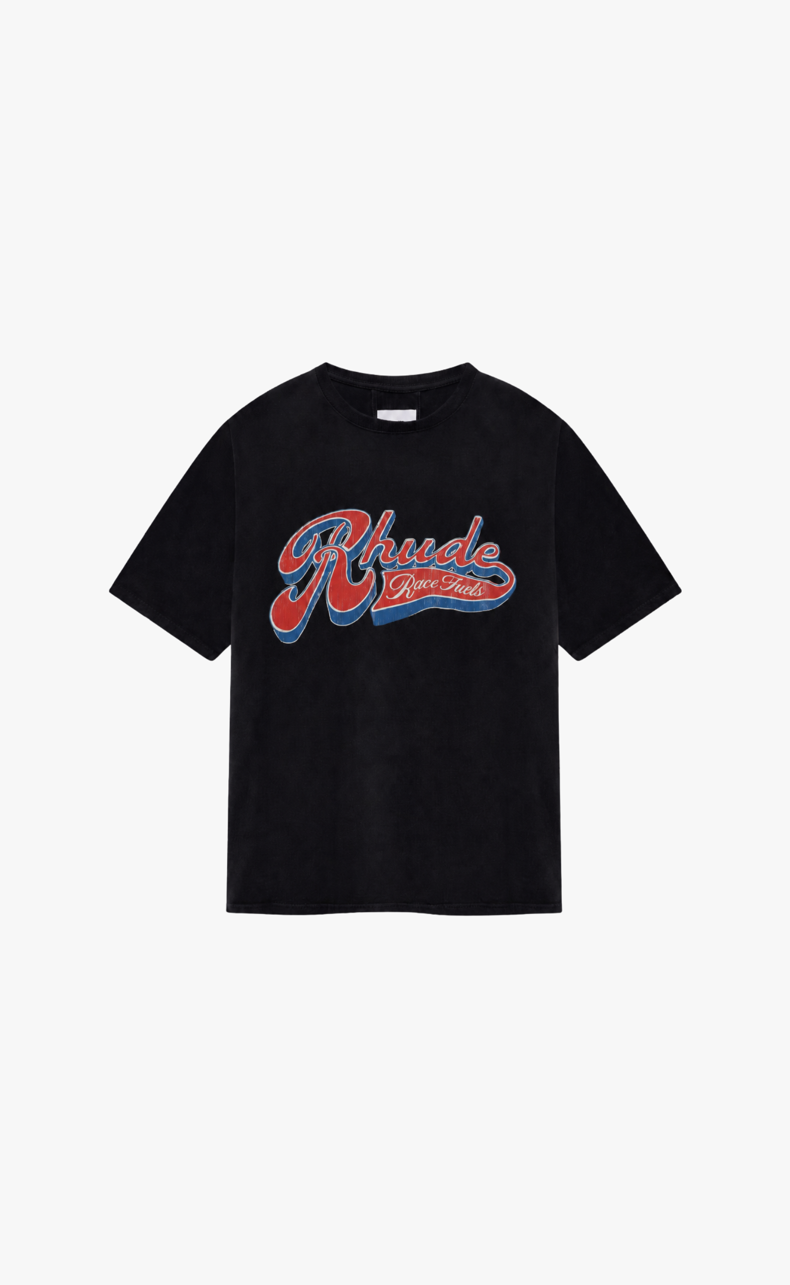 RHUDE PIT STOP VINTAGE BLACK T-SHIRT