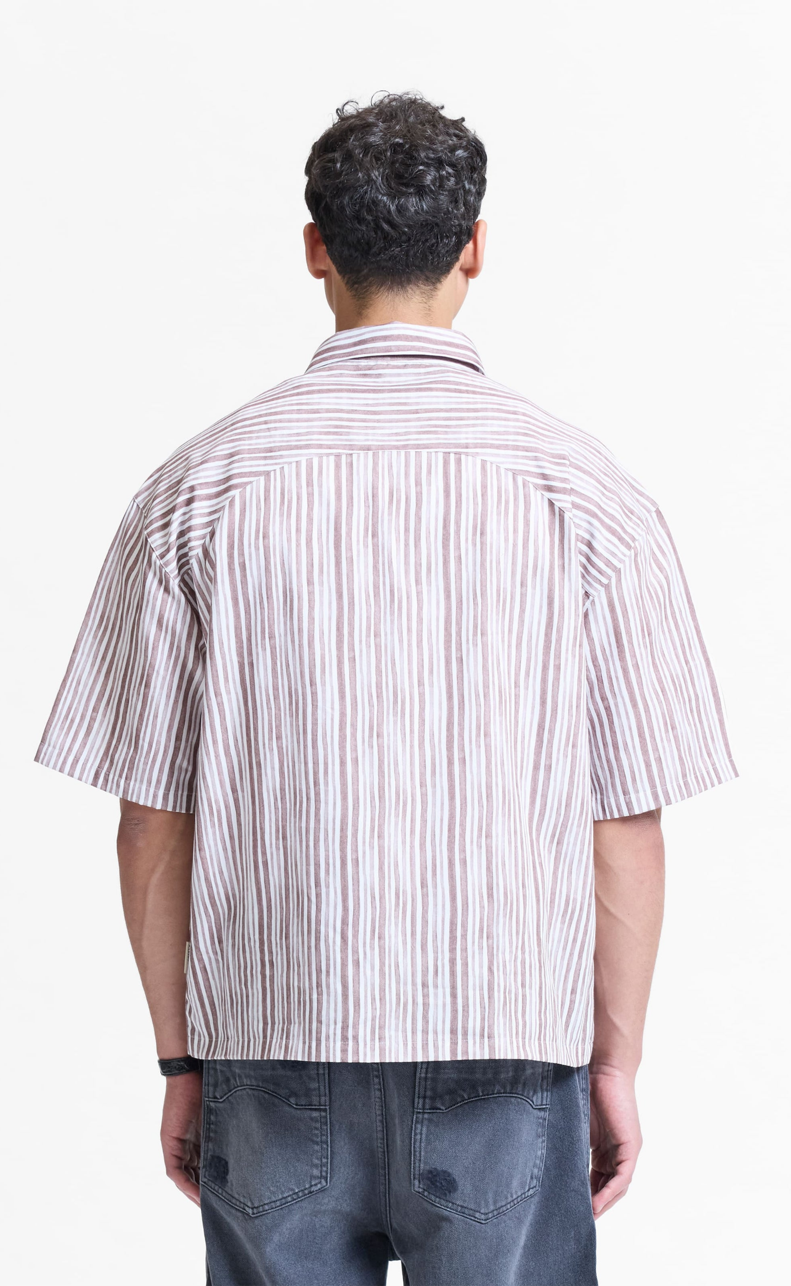WATERCOLOR SHORT SLEEVE  BROWN SHIRT