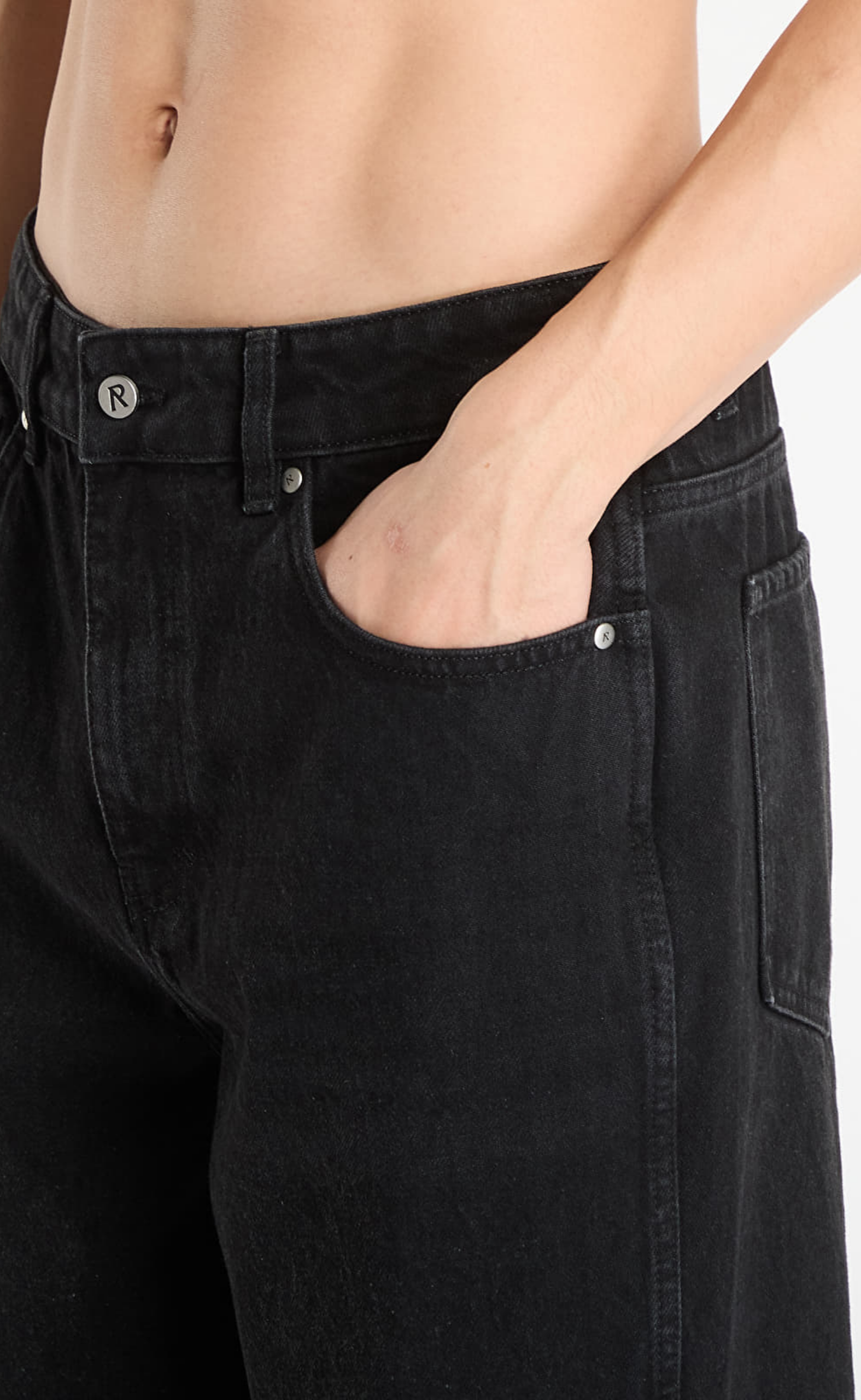R3 BAGGY DENIM BLACK JEANS
