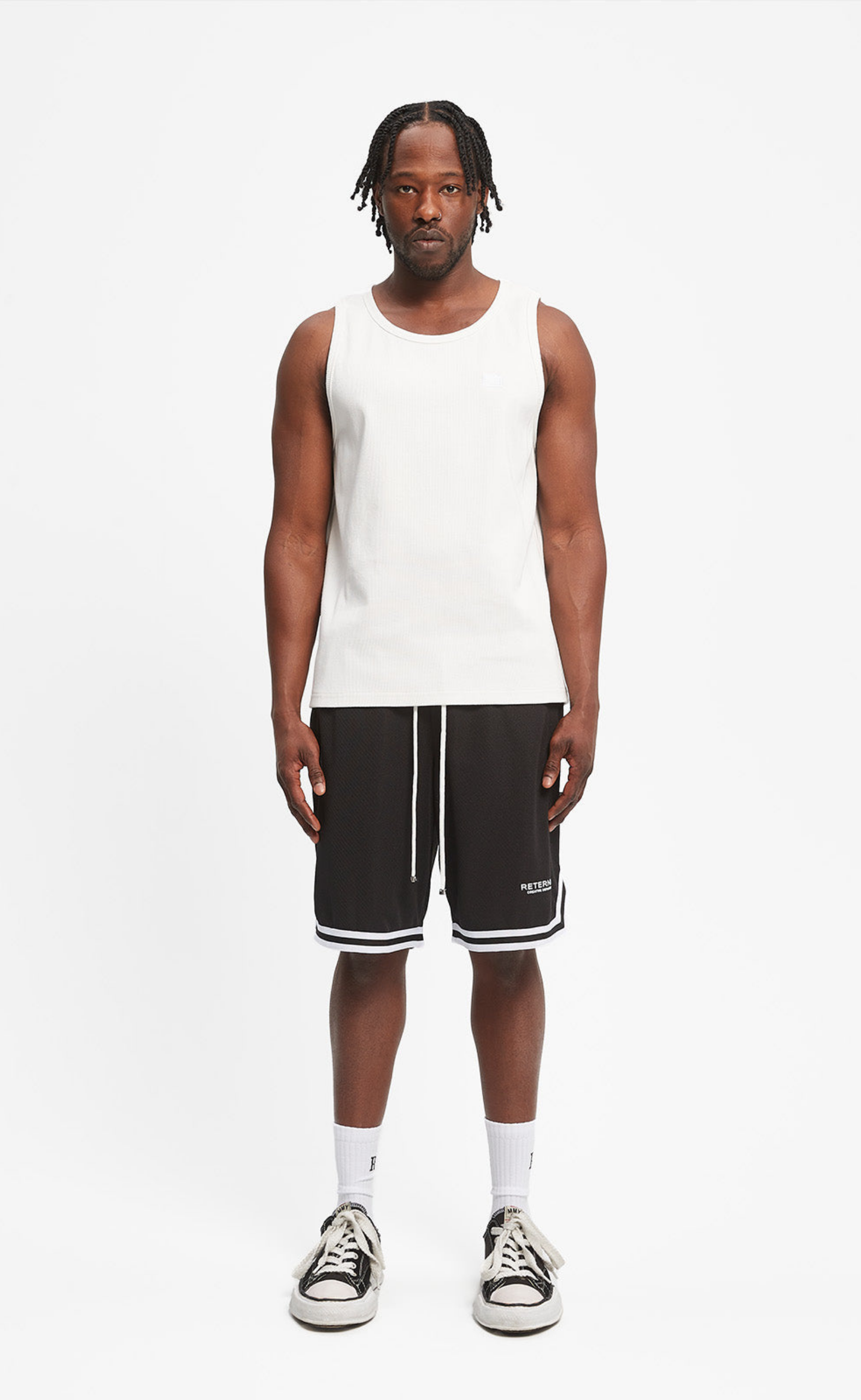 CREATIVE DEPT MESH BLACK SHORTS