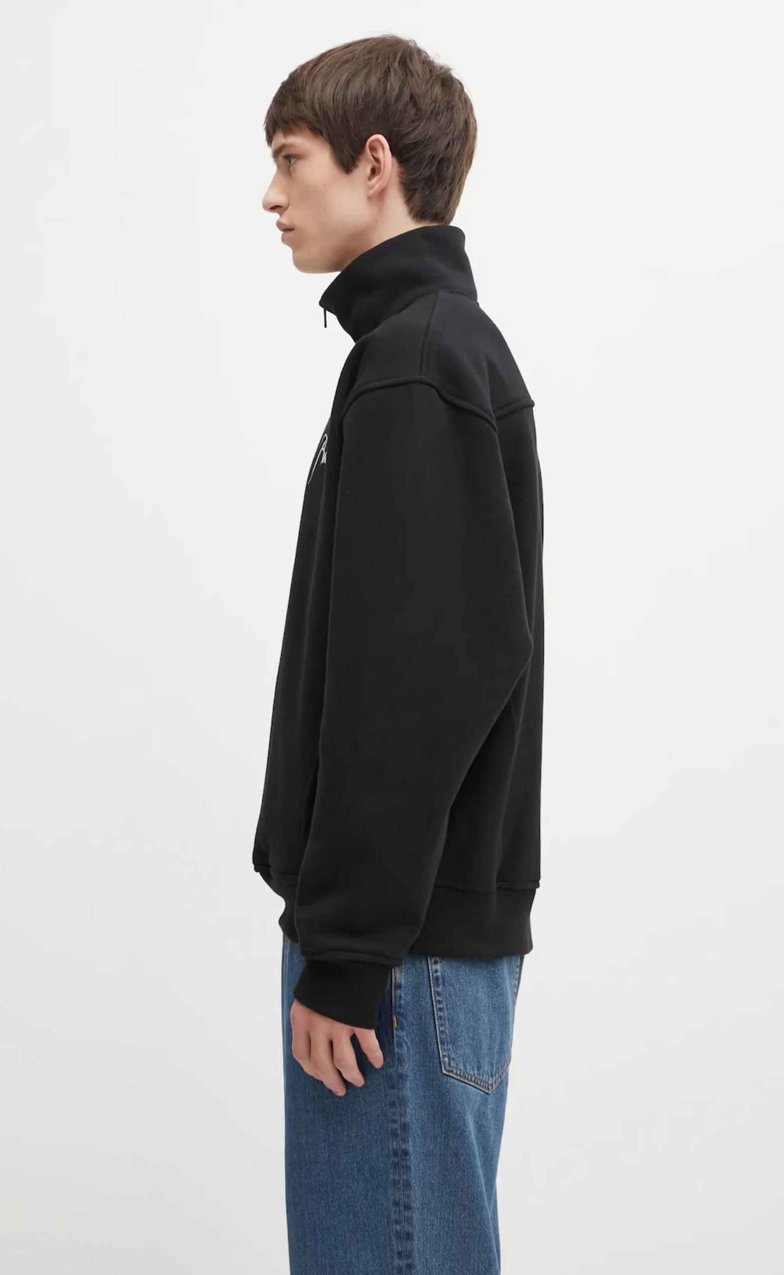 CLASSIQUE QUARTER ZIP BLACK HOODIE