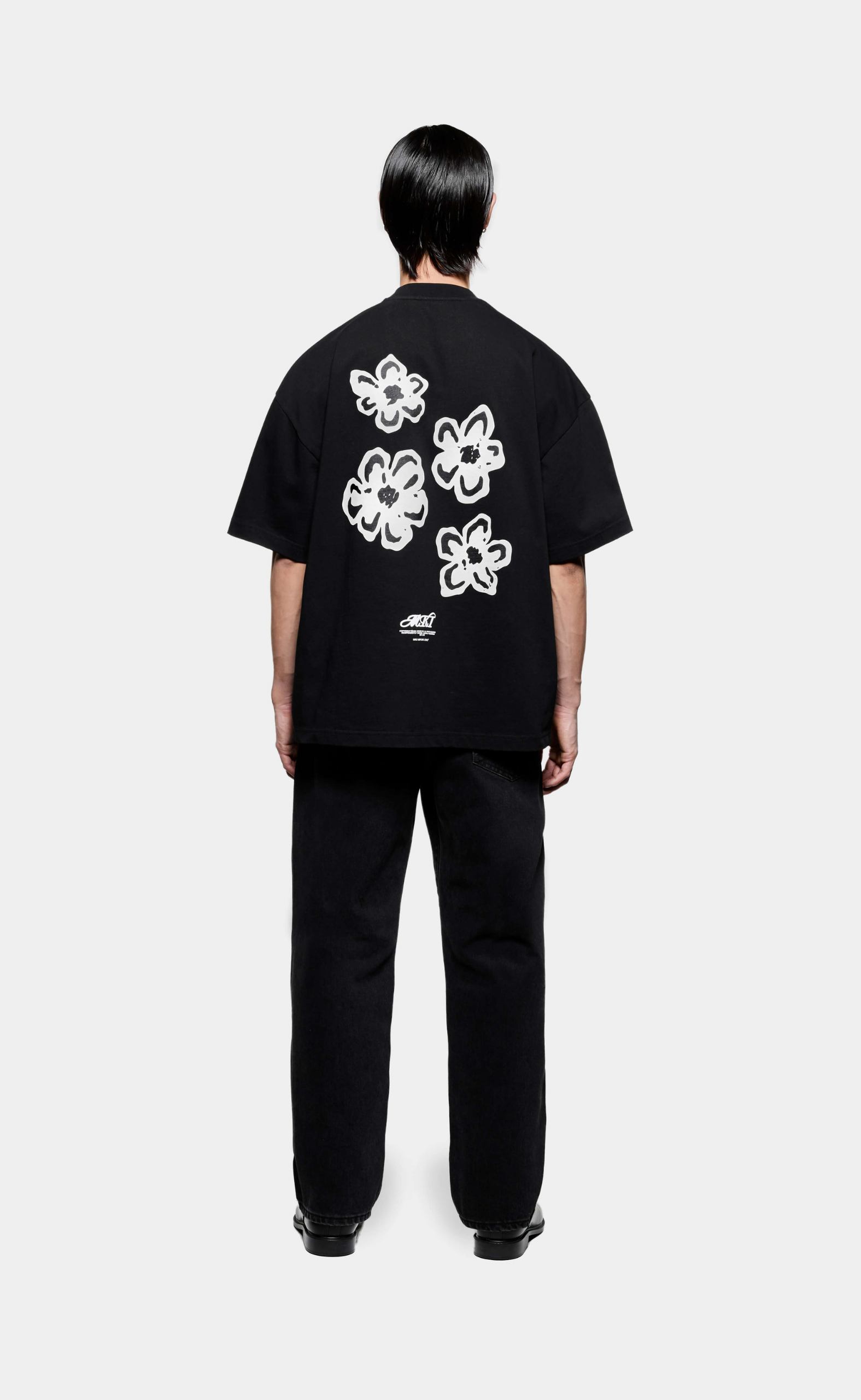 HIBISCUS BLACK T-SHIRT