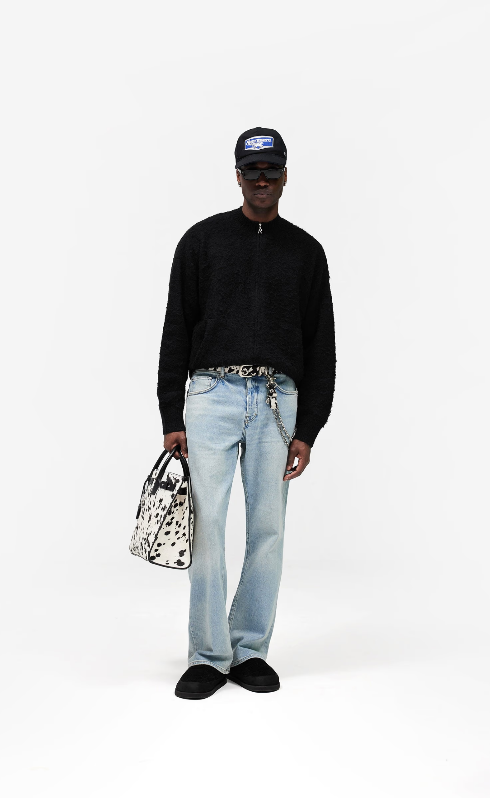 KNITTED BOMBER JET BLACK JACKET