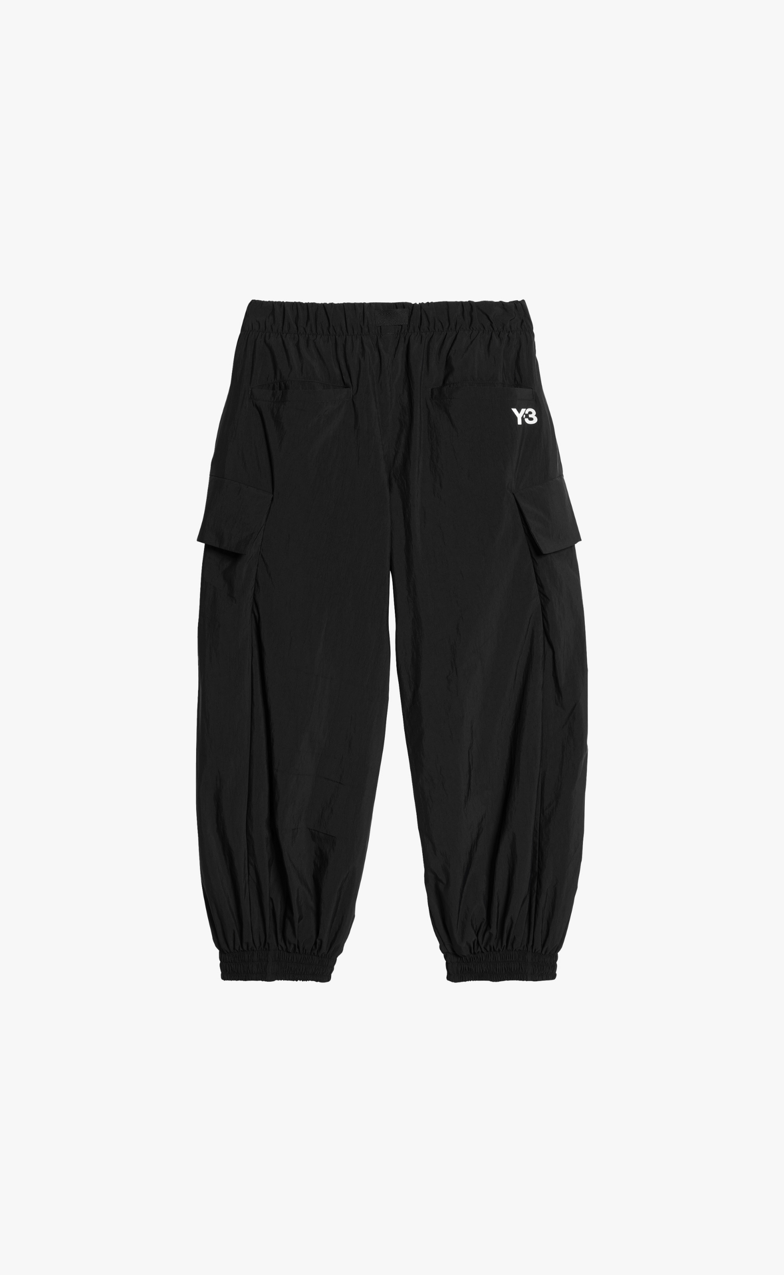 ALLOVER PRINT NYLON SHELL BLACK PANTS