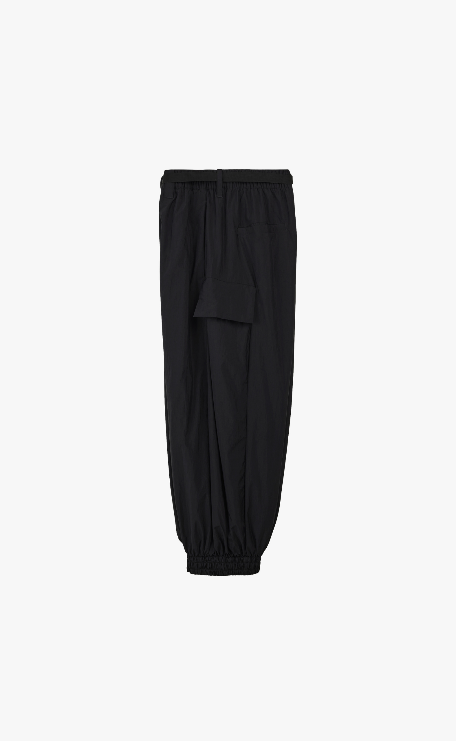 ALLOVER PRINT NYLON SHELL BLACK PANTS