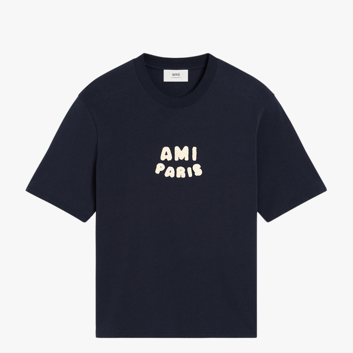 AMI PARIS PATCH NAVY BLUE T-SHIRT