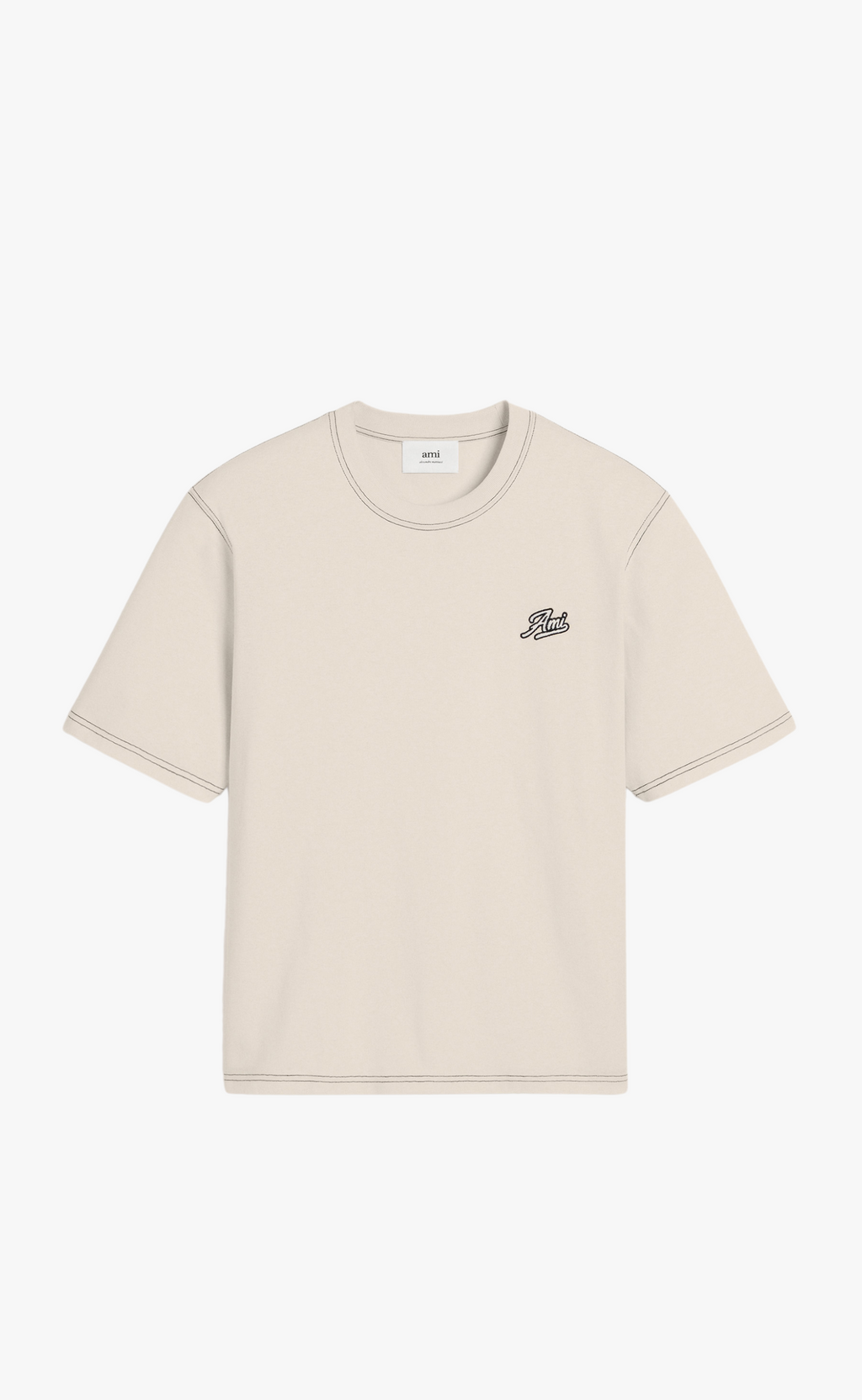 andmary Ami shirring logo tops white（andmary Ami shirring