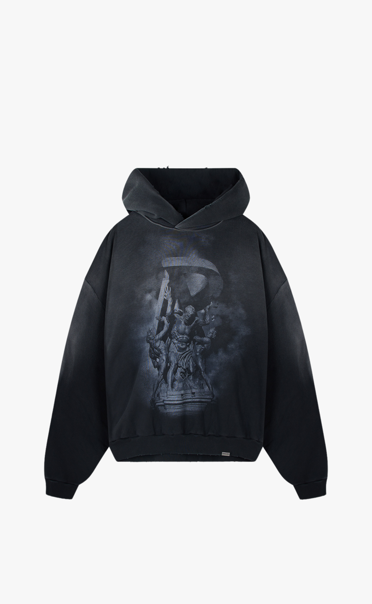 ATLAS STAINED BLACK HOODIE