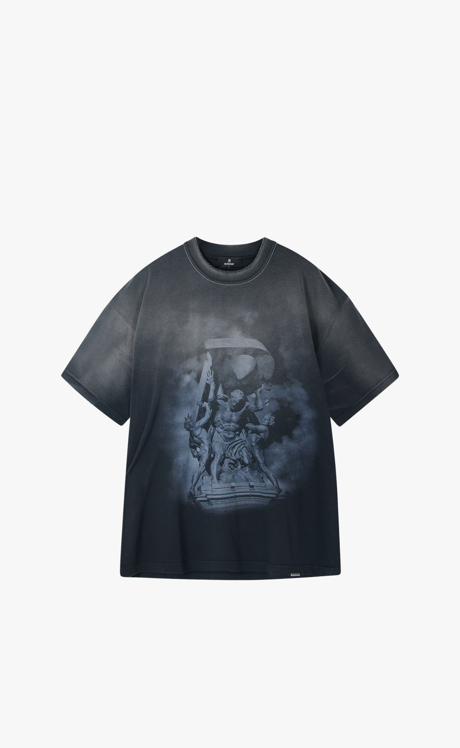 ATLAS STAINED BLACK T-SHIRT