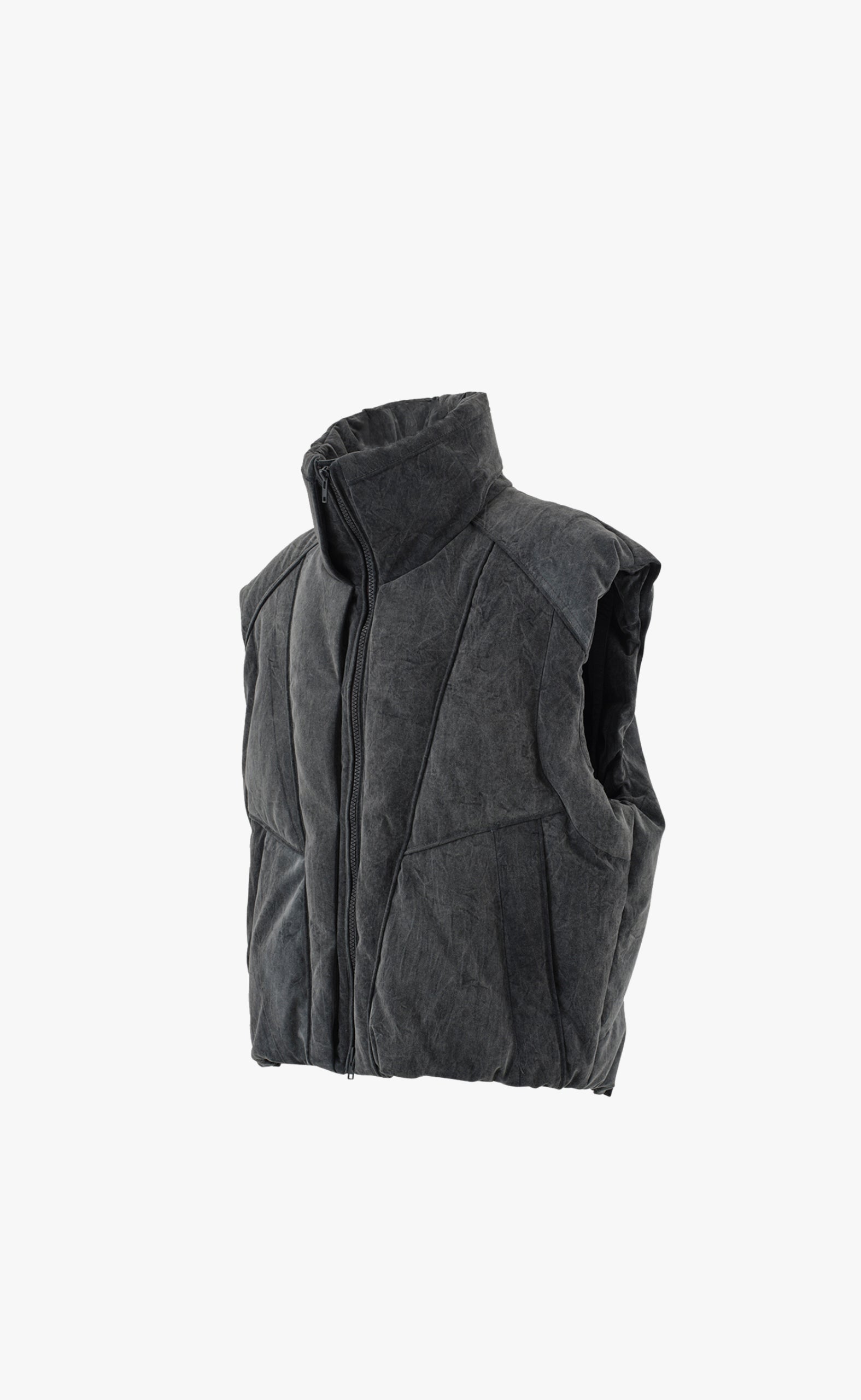 COTTON GOOSE DOWN GREY VEST