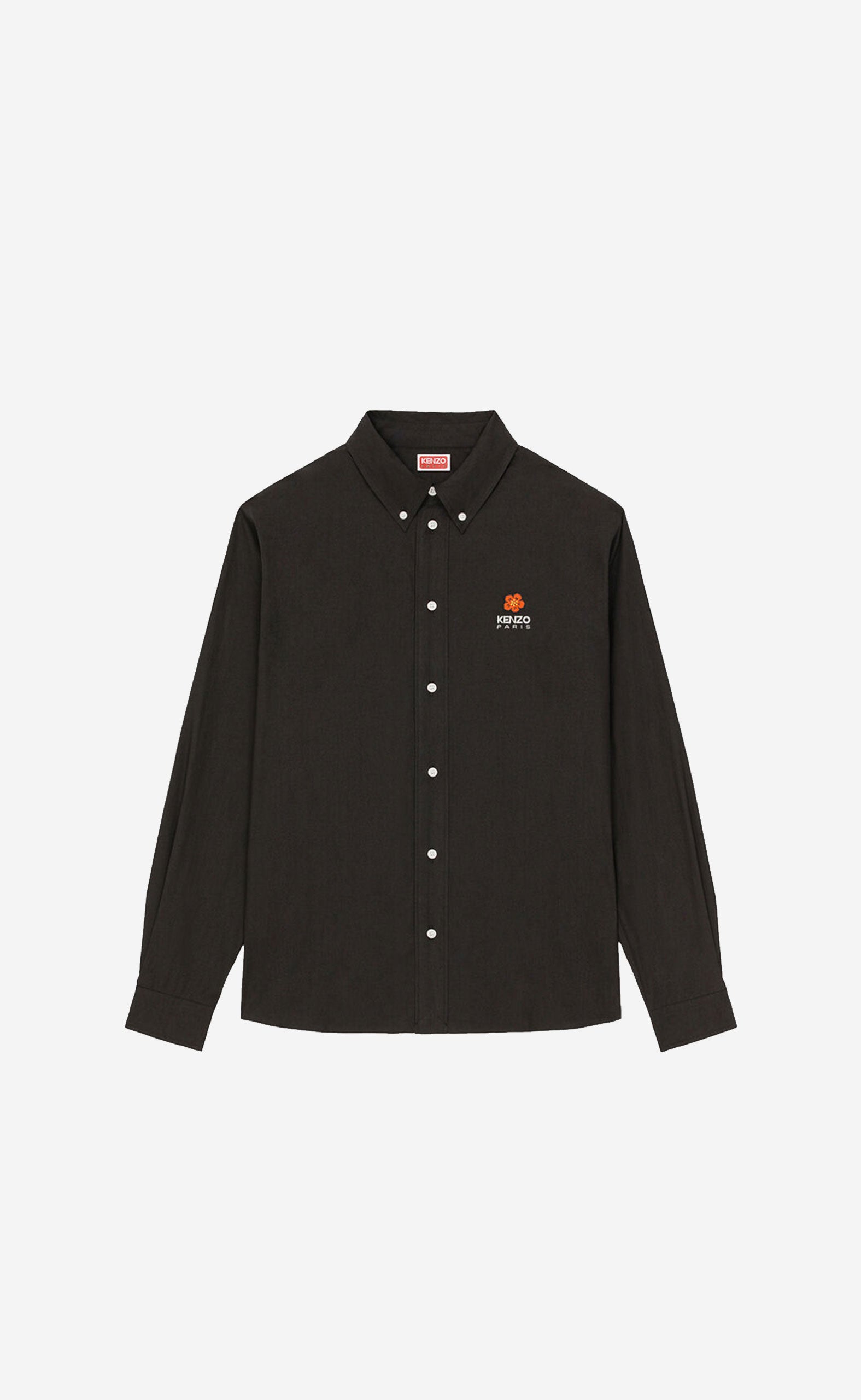 BLACK BOKE FLOWER CREST CASUAL SHIRT