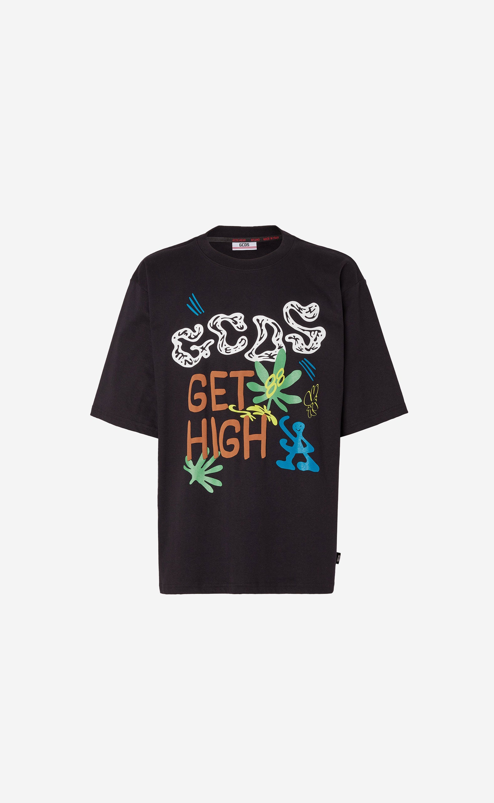 BLACK GET HIGH PRINT OVERSIZED T-SHIRT