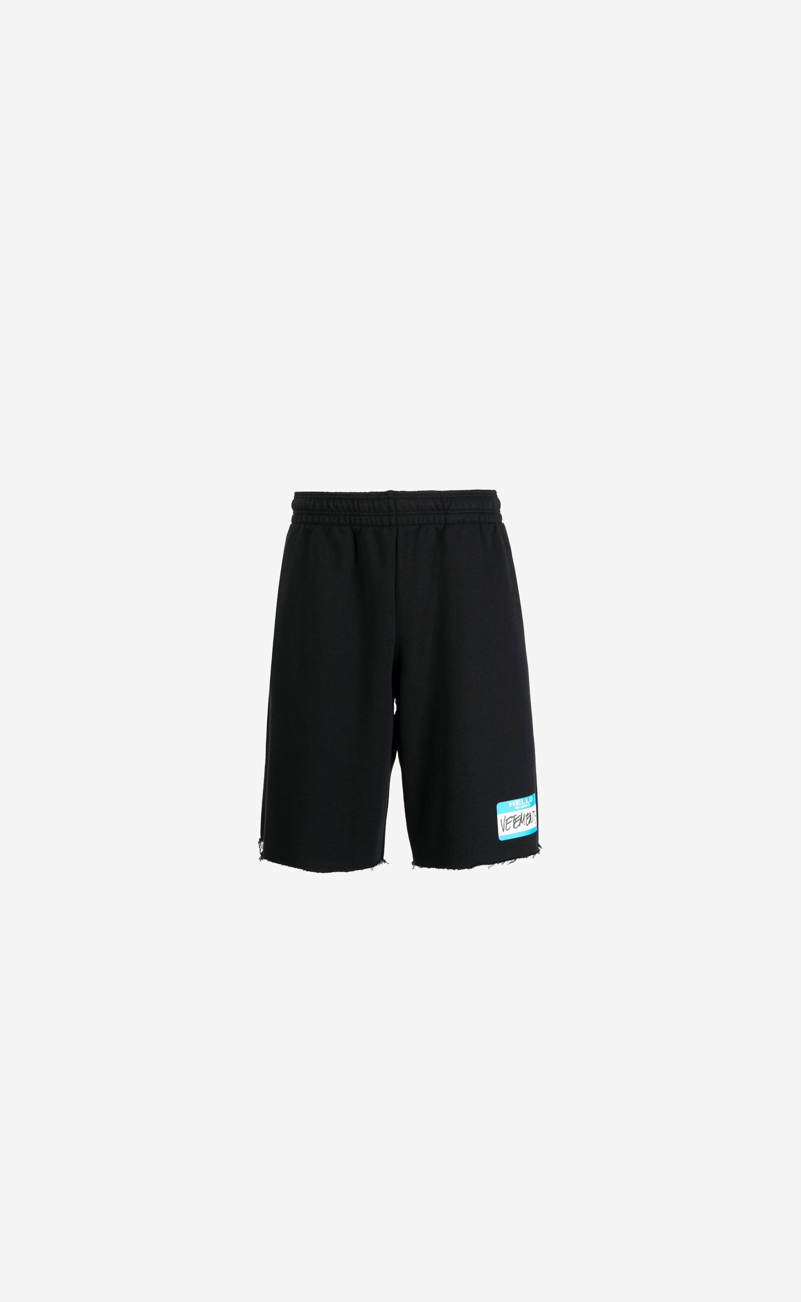 BLACK MY NAME IS VETEMENTS SHORTS