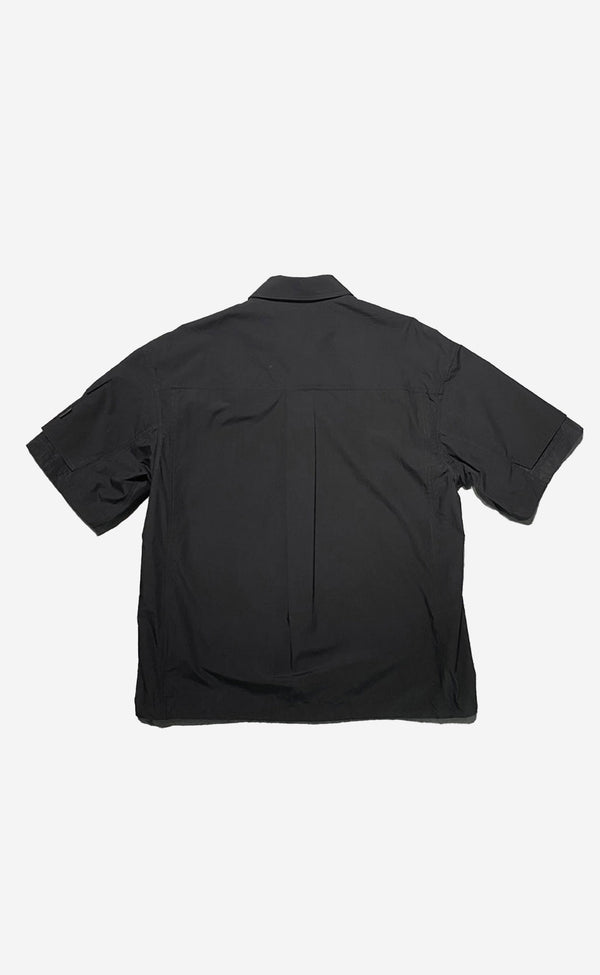 BLACK SLEEVE LAYERED STRING SHORT SLEEVE SHIRTS