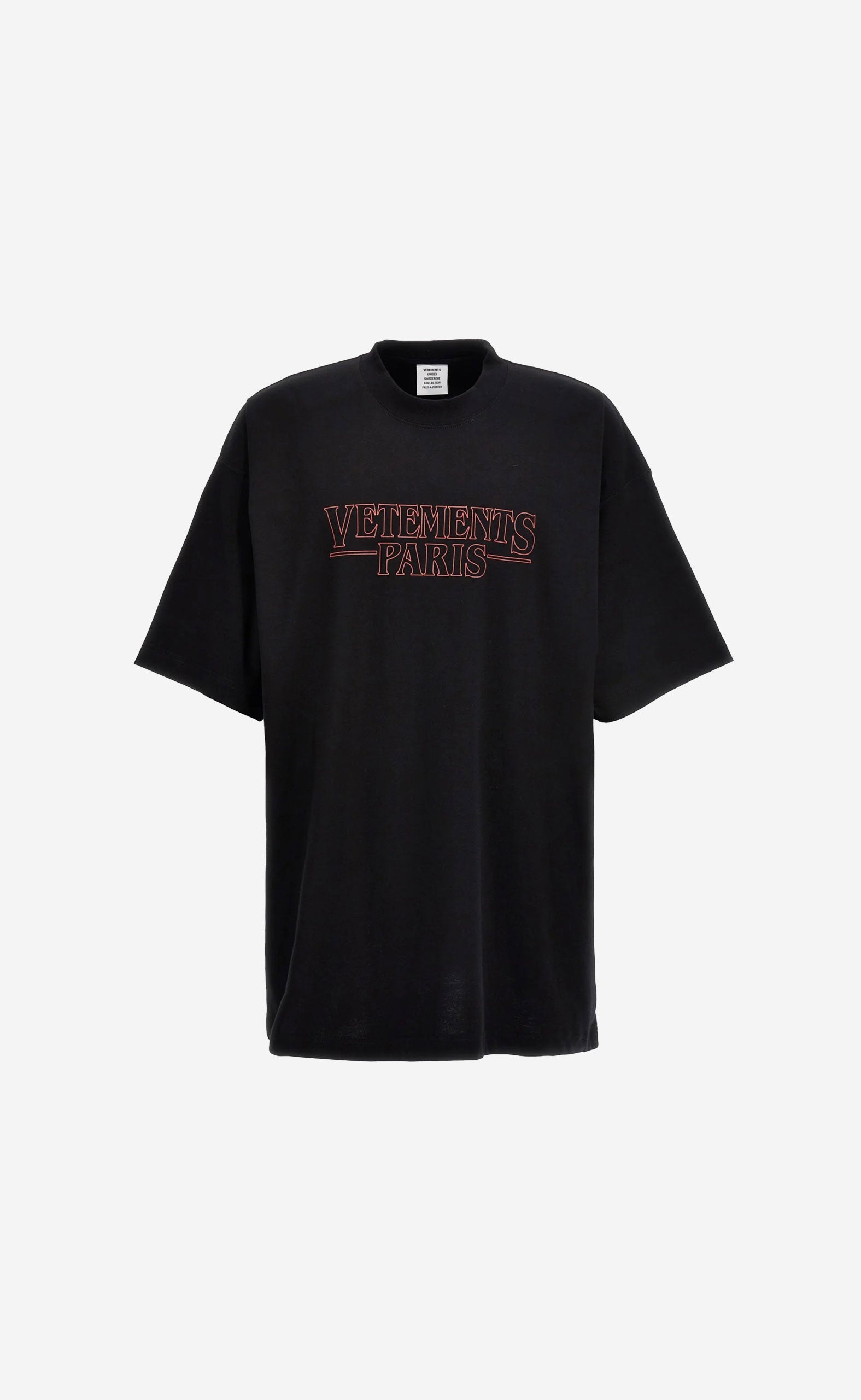 BLACK VETEMENTS PARIS LOGO T-SHIRT