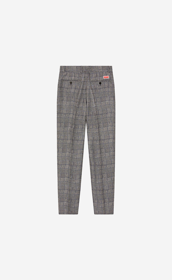 BLACK WAVY CHECK SLIM PANT