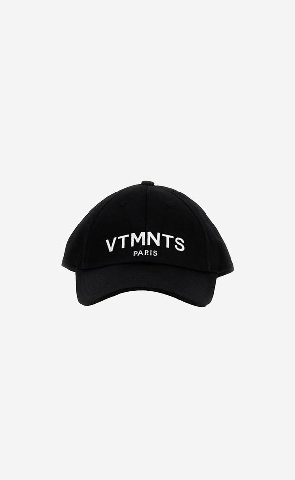 BLACK WHITE VTMNTS PARIS LOGO CAP