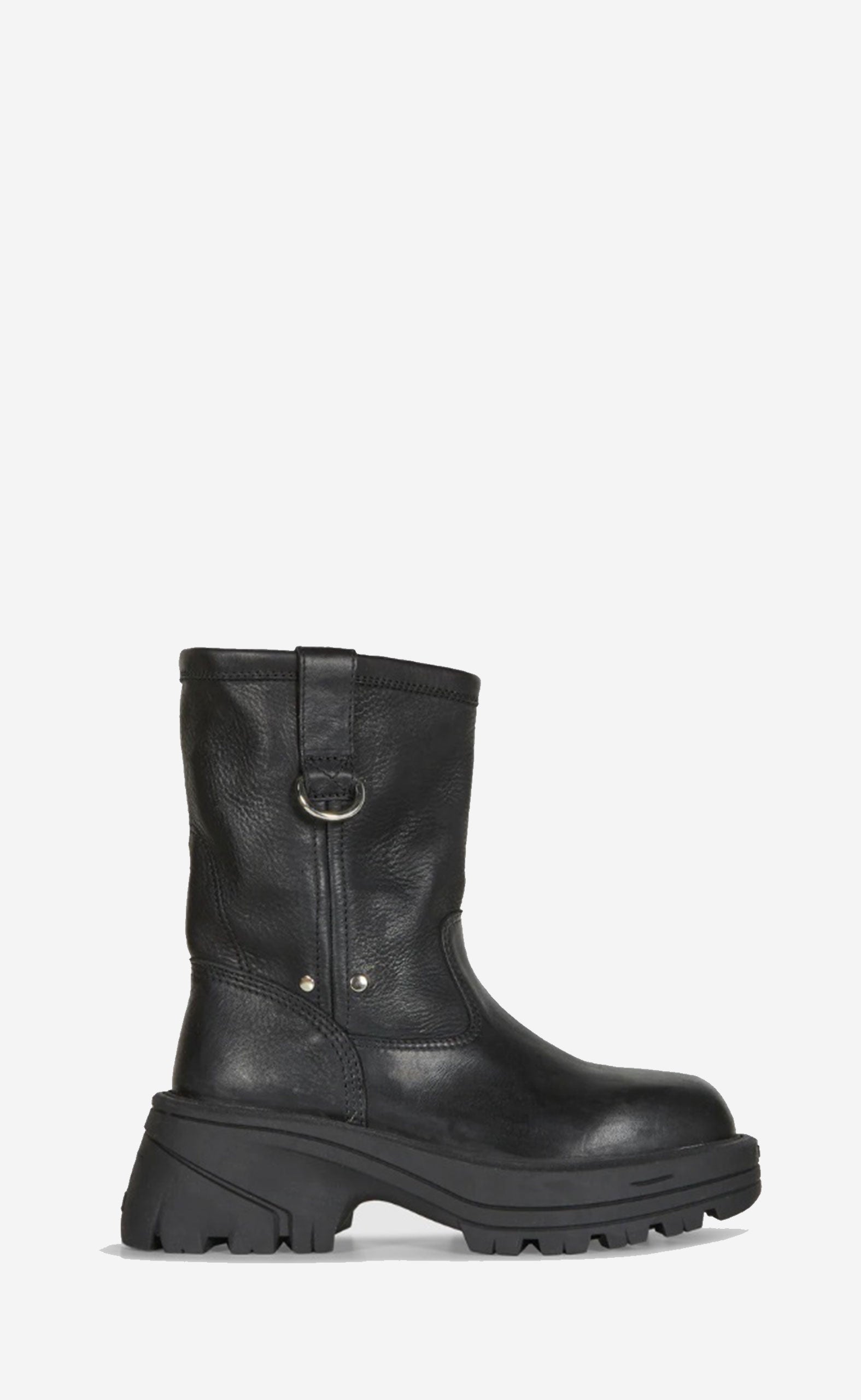 BLACK WORK BOOT LEATHER