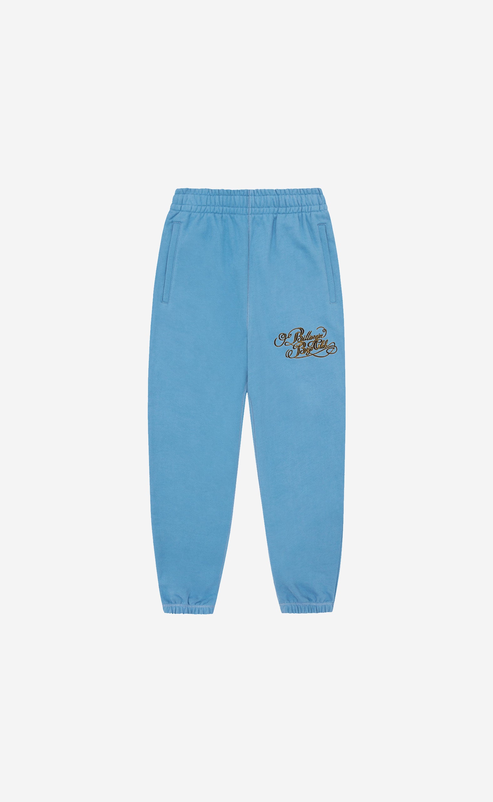 BLUE CALLIGRAPHY LOGO EMBROIDERED SWEATPANTS