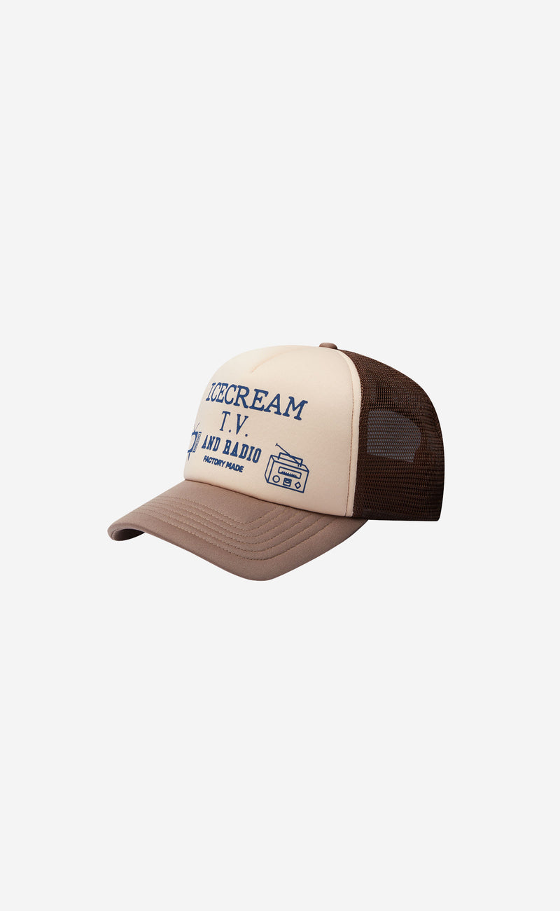 BROWN BROADCAST TRUCKER CAP
