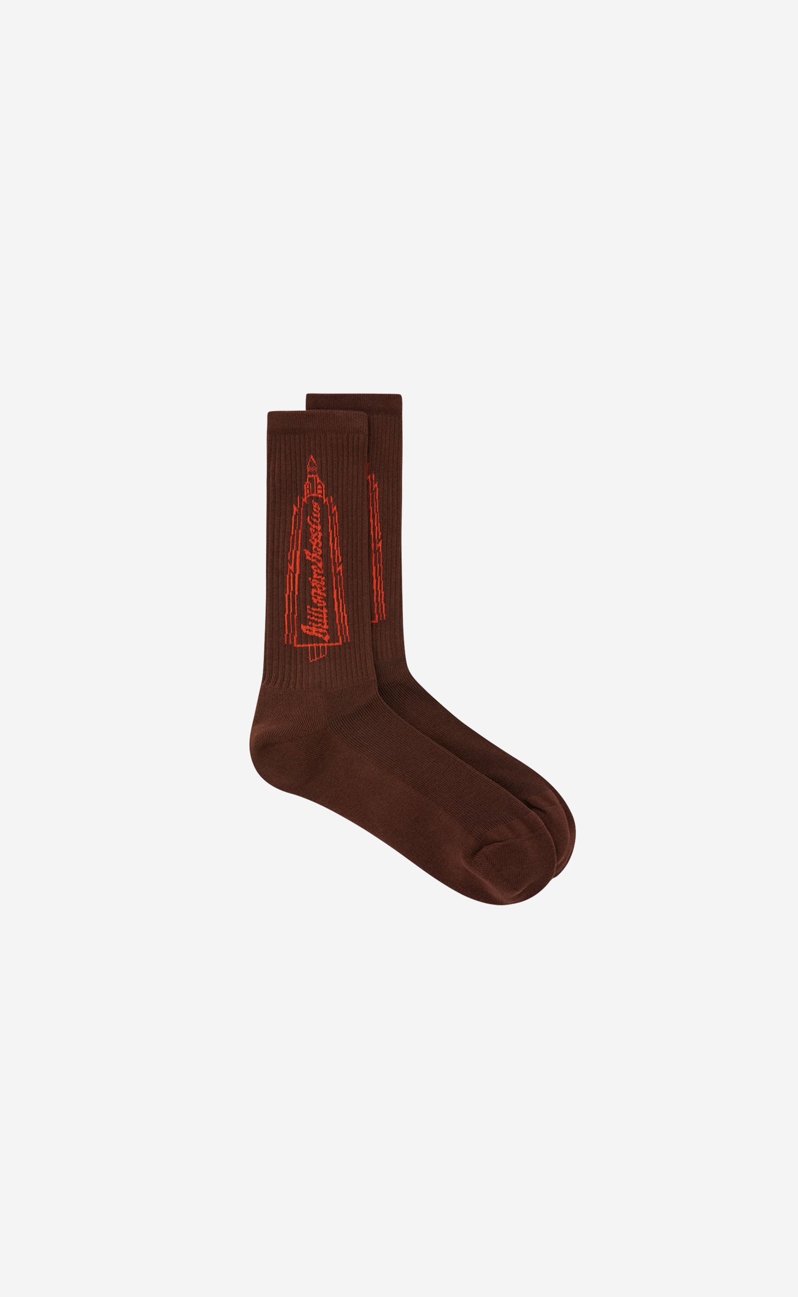 BROWN ROCKET LOGO SOCKS