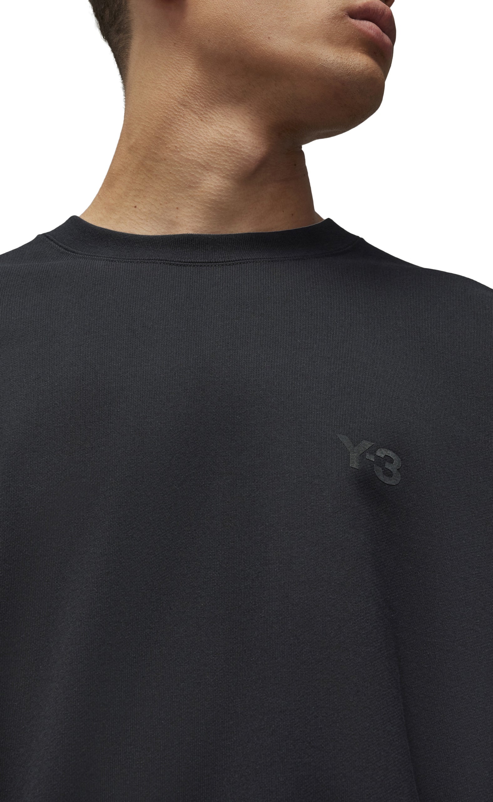 BRUSHED TERRY BLACK CREWNECK