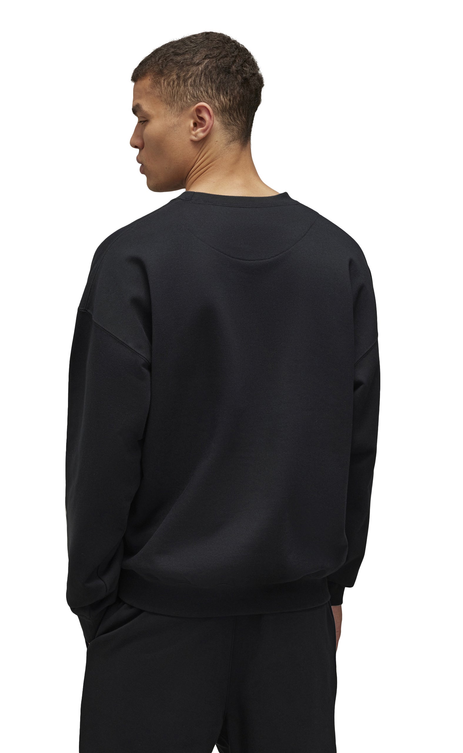 BRUSHED TERRY BLACK CREWNECK