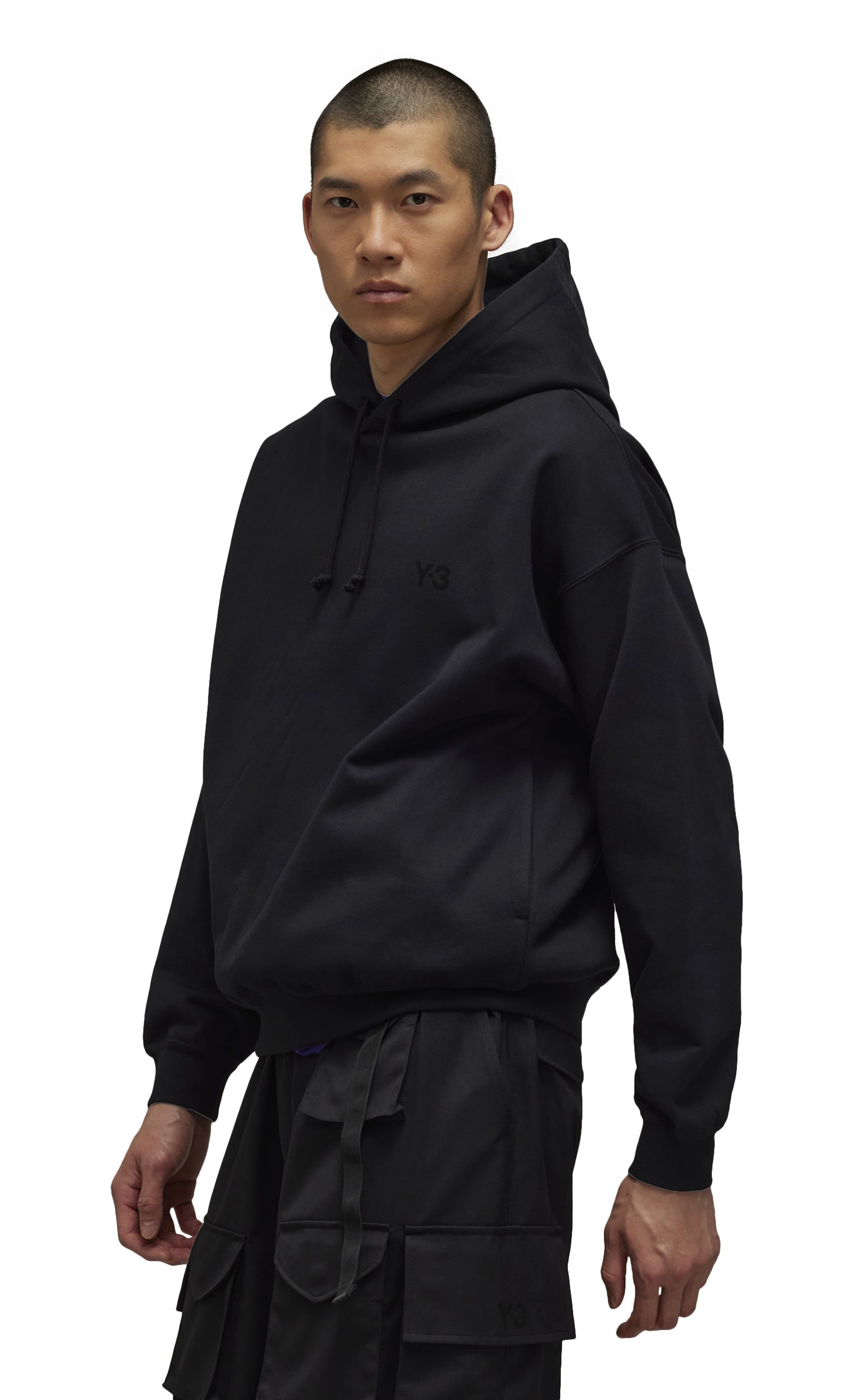 BRUSHED TERRY BLACK HOODIE