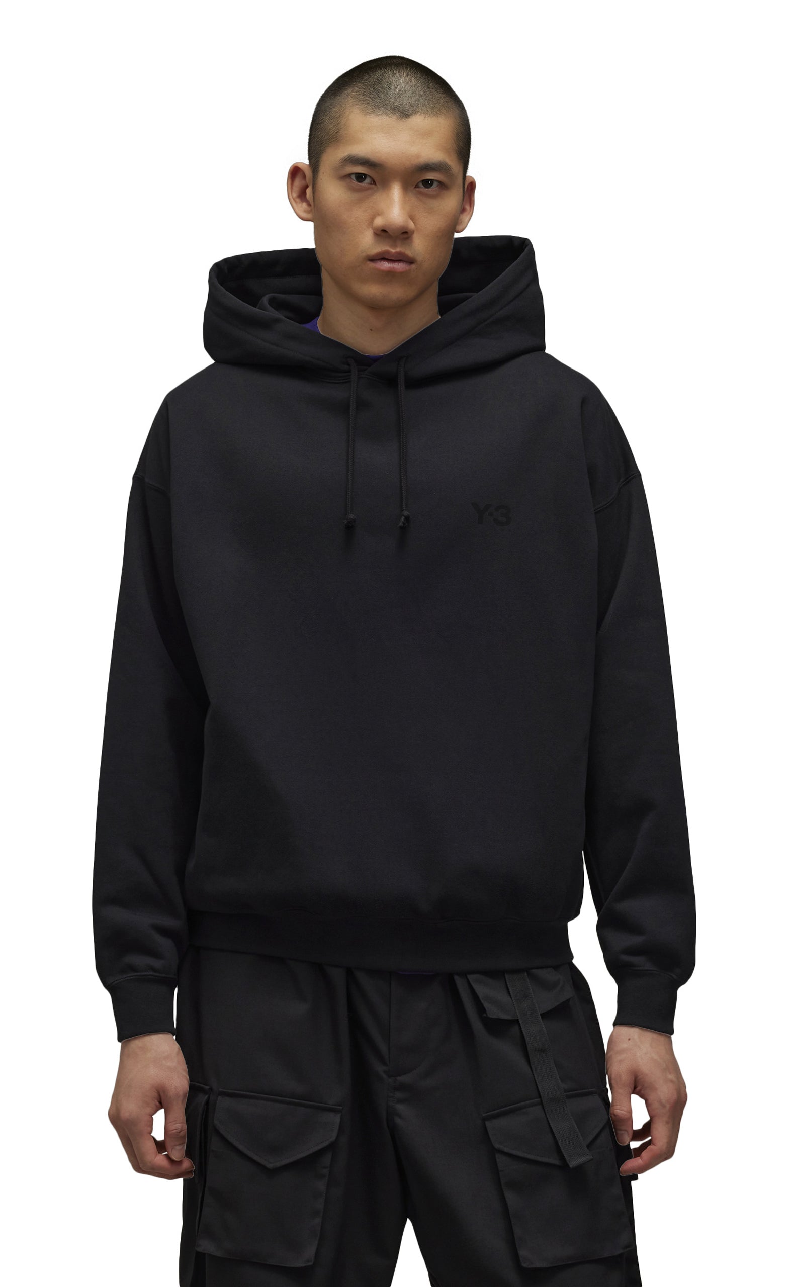 BRUSHED TERRY BLACK HOODIE