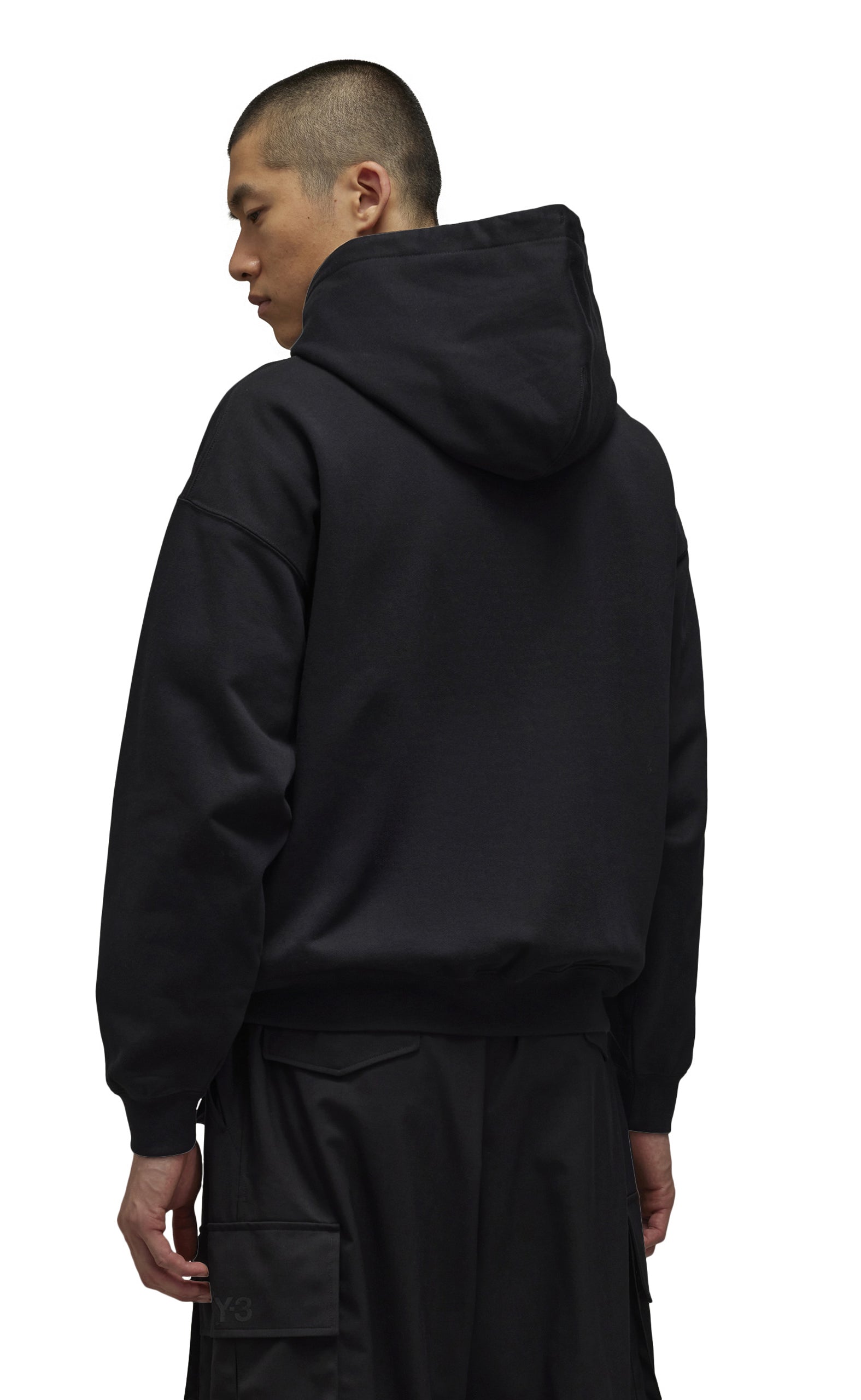 BRUSHED TERRY BLACK HOODIE