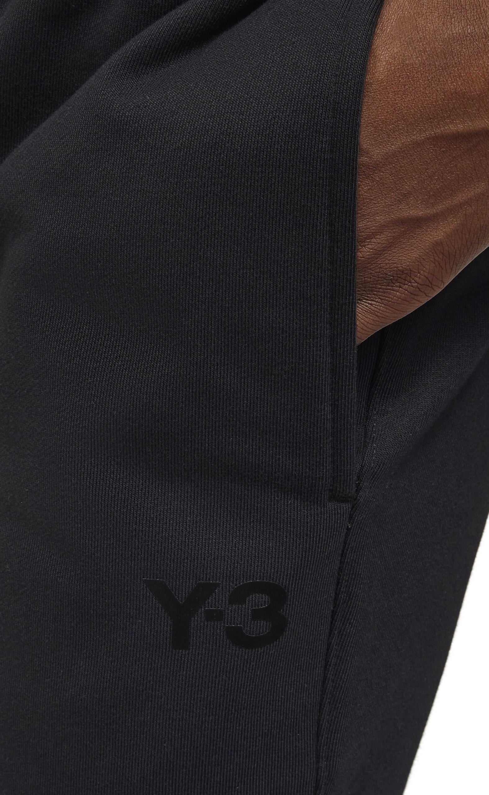 BRUSHED TERRY CUFFED BLACK SWEATPANTS