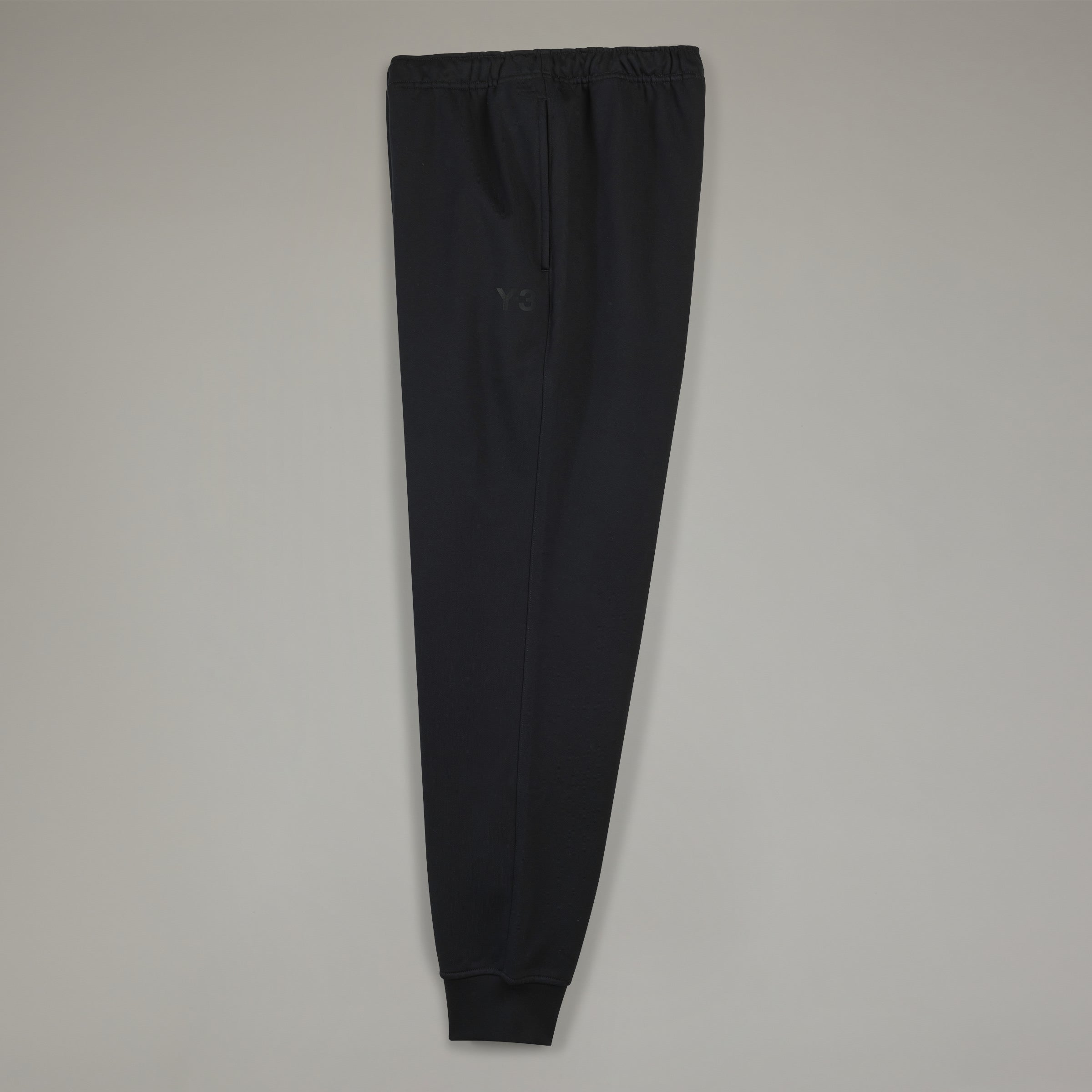 BRUSHED TERRY CUFFED BLACK SWEATPANTS