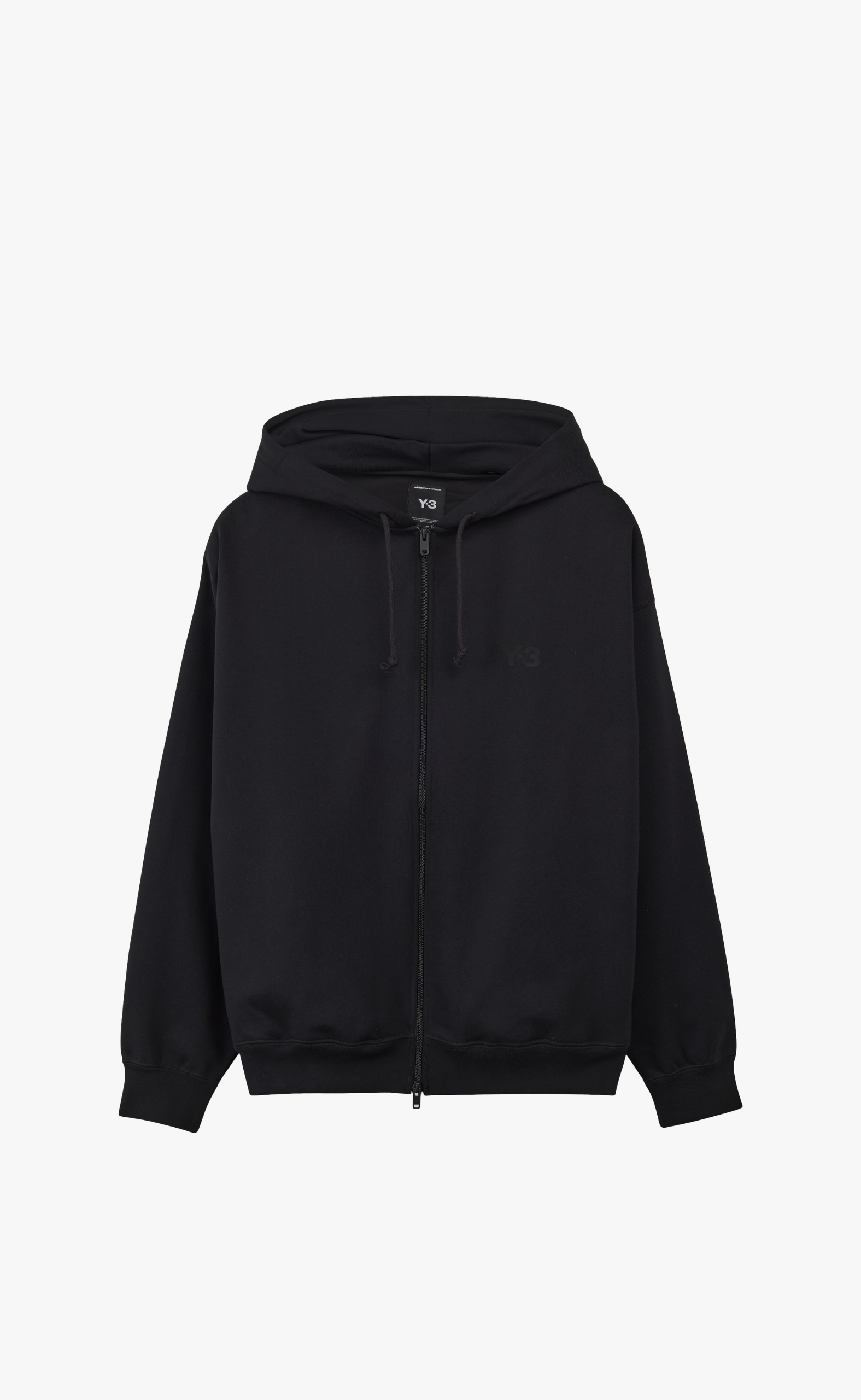 Â BRUSHED TERRY ZIP BLACK HOODIE