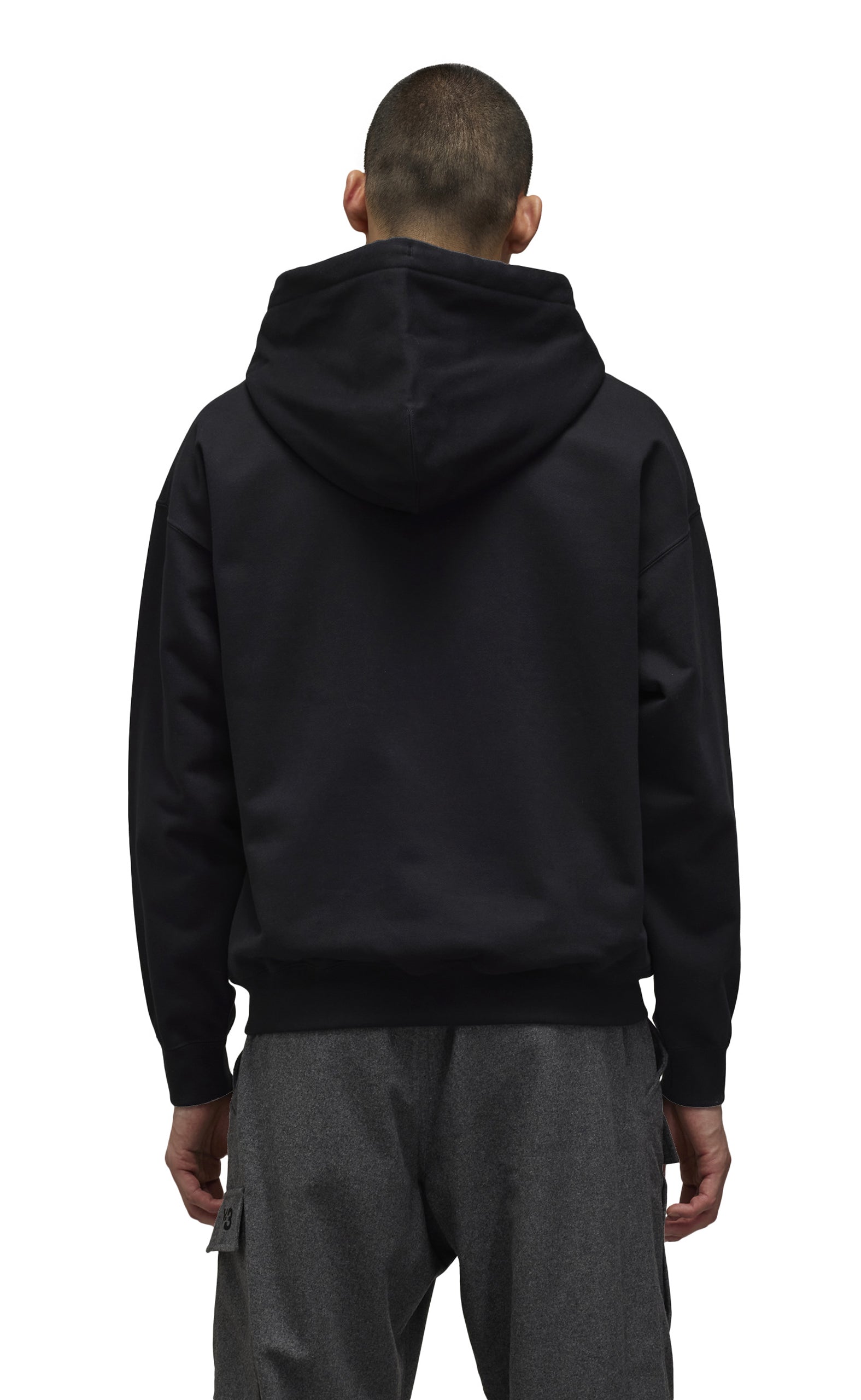 Â BRUSHED TERRY ZIP BLACK HOODIE